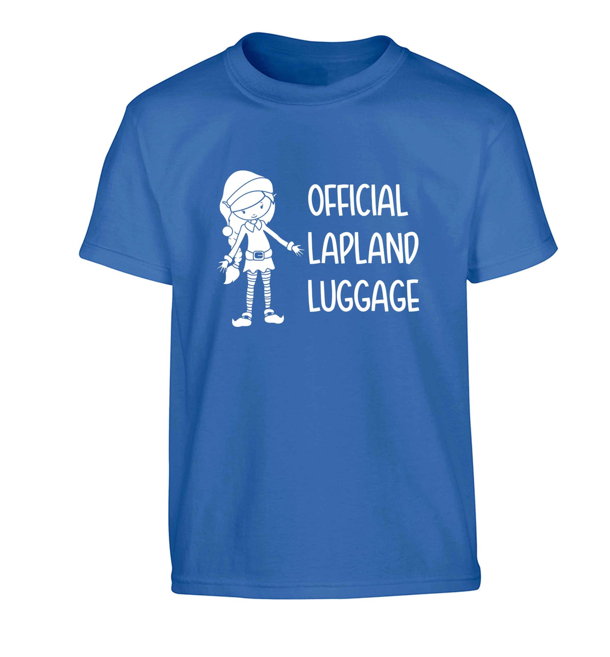 Official lapland luggage - Elf snowflake Children's blue Tshirt 12-13 Years