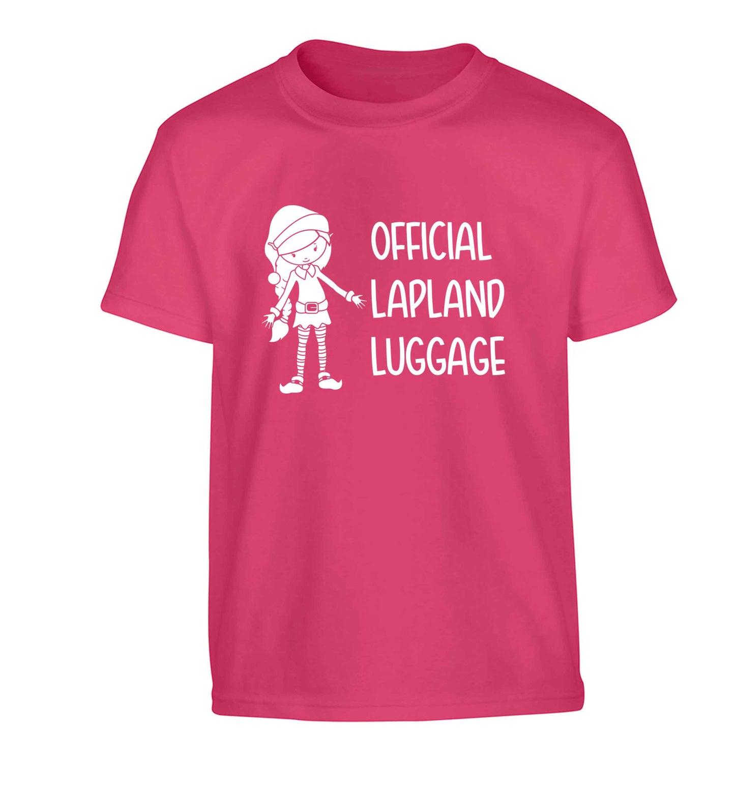 Official lapland luggage - Elf snowflake Children's pink Tshirt 12-13 Years