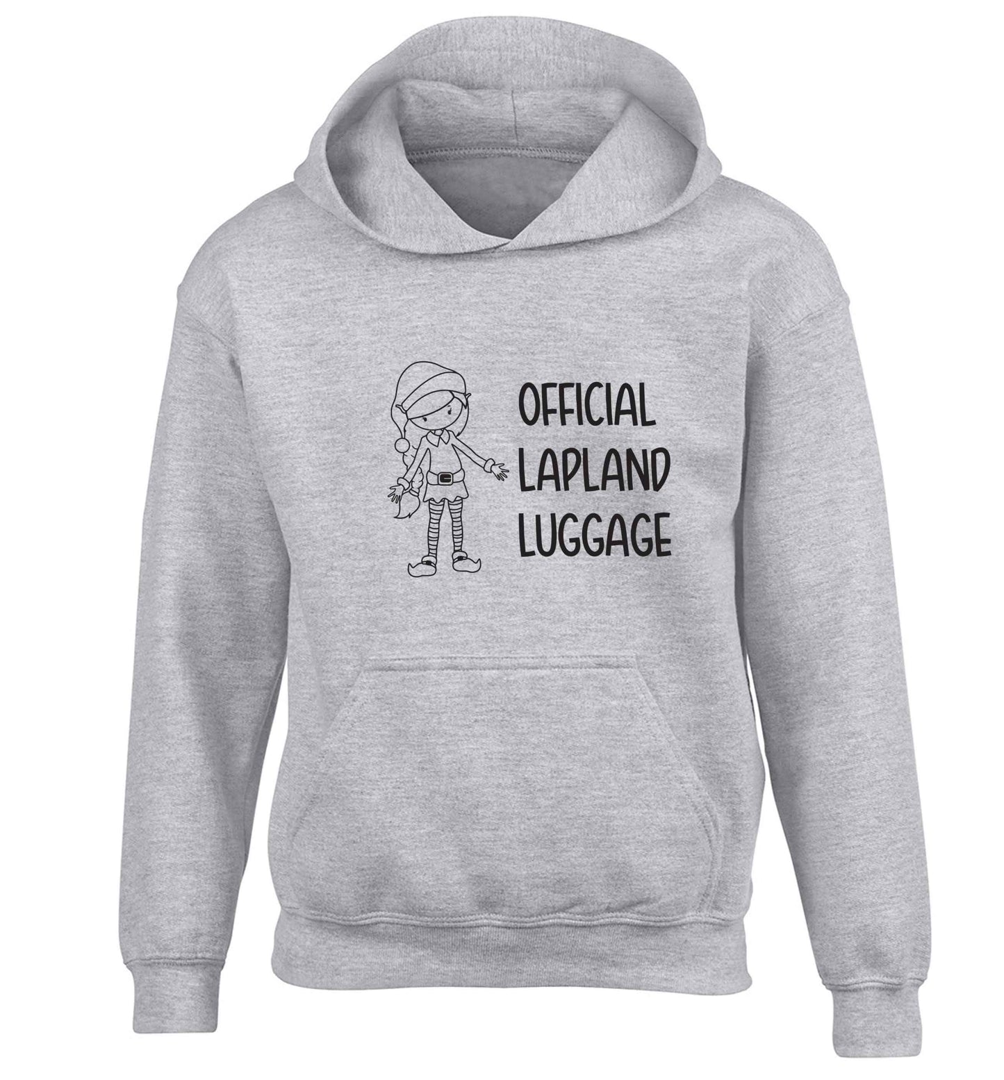 Official lapland luggage - Elf snowflake children's grey hoodie 12-13 Years