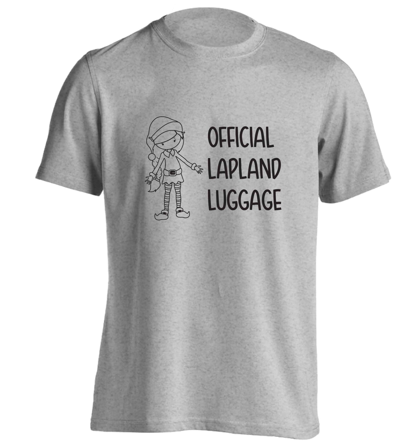 Official lapland luggage - Elf snowflake adults unisex grey Tshirt 2XL