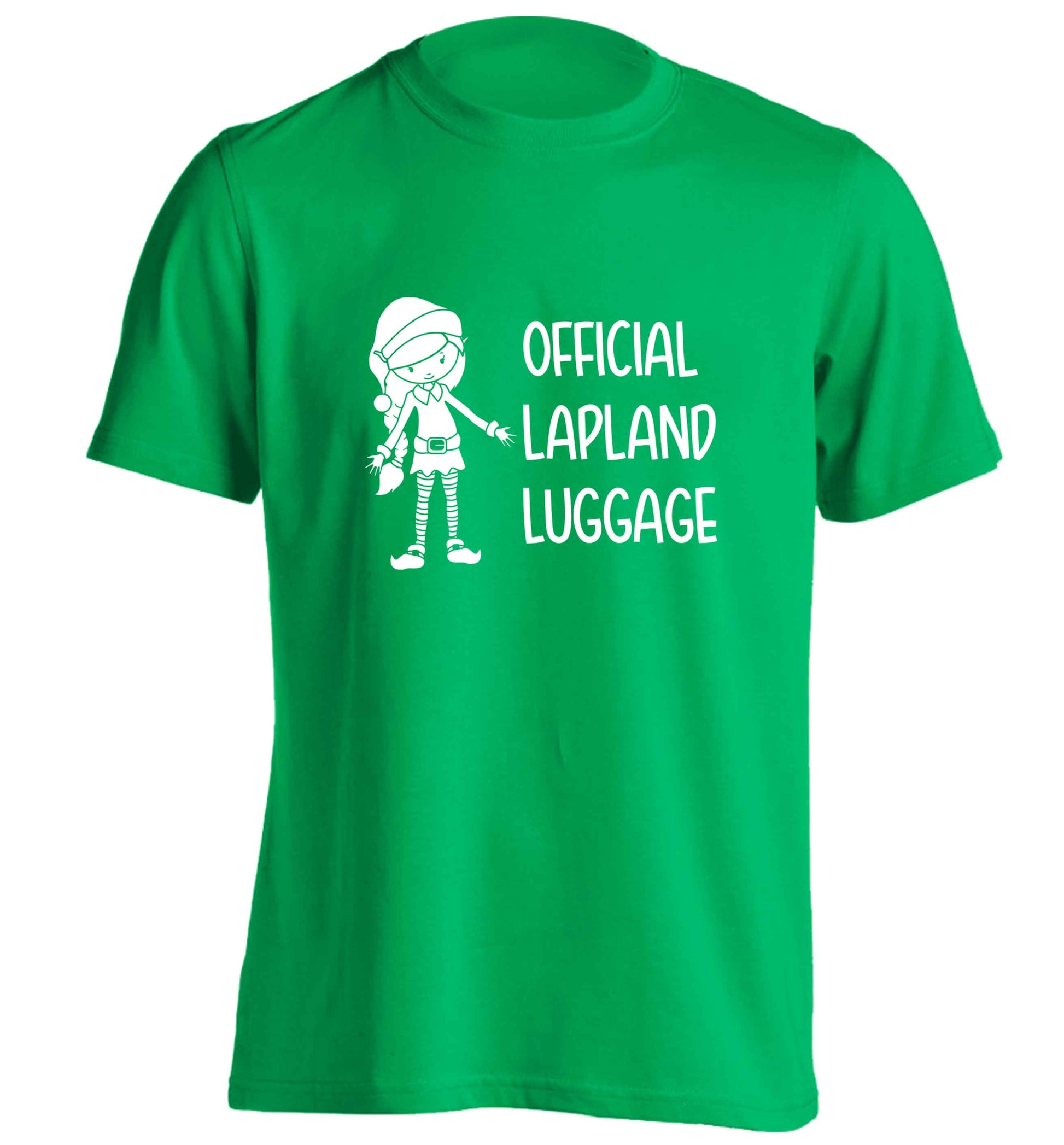 Official lapland luggage - Elf snowflake adults unisex green Tshirt 2XL