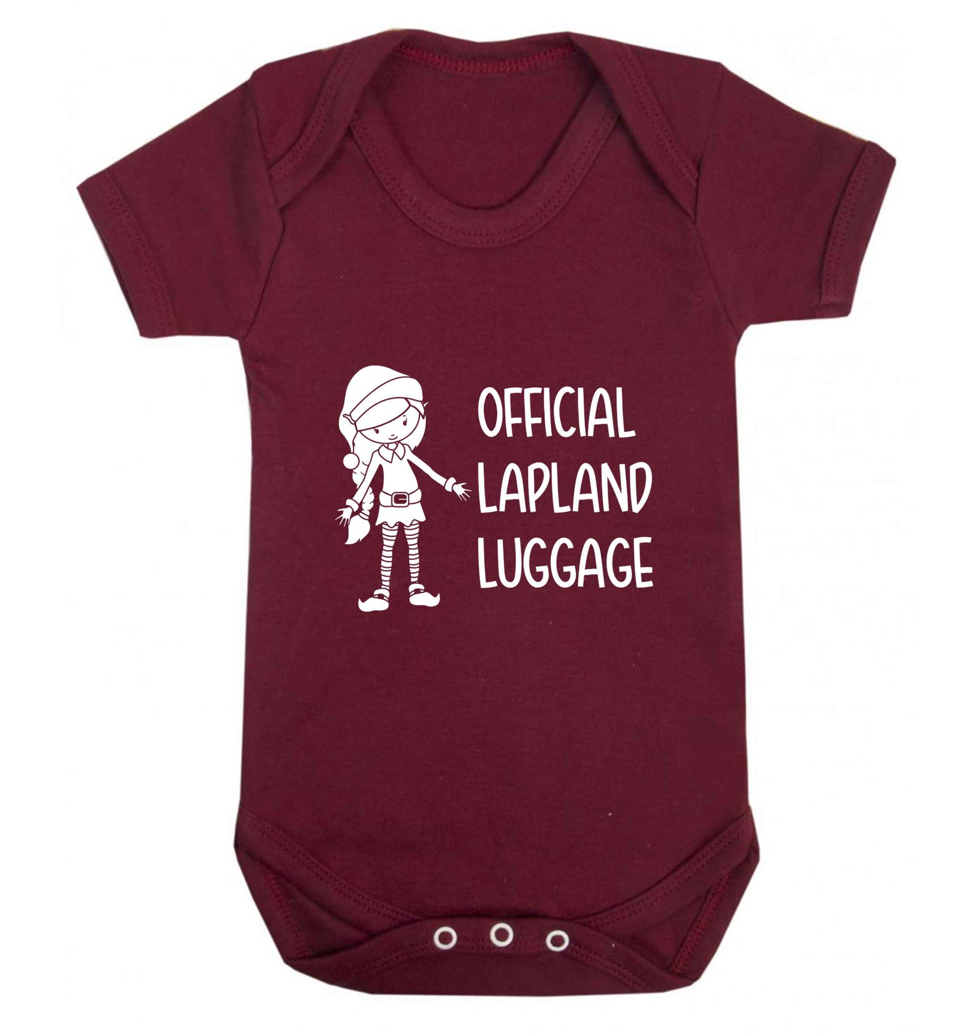 Official lapland luggage - Elf snowflake baby vest maroon 18-24 months