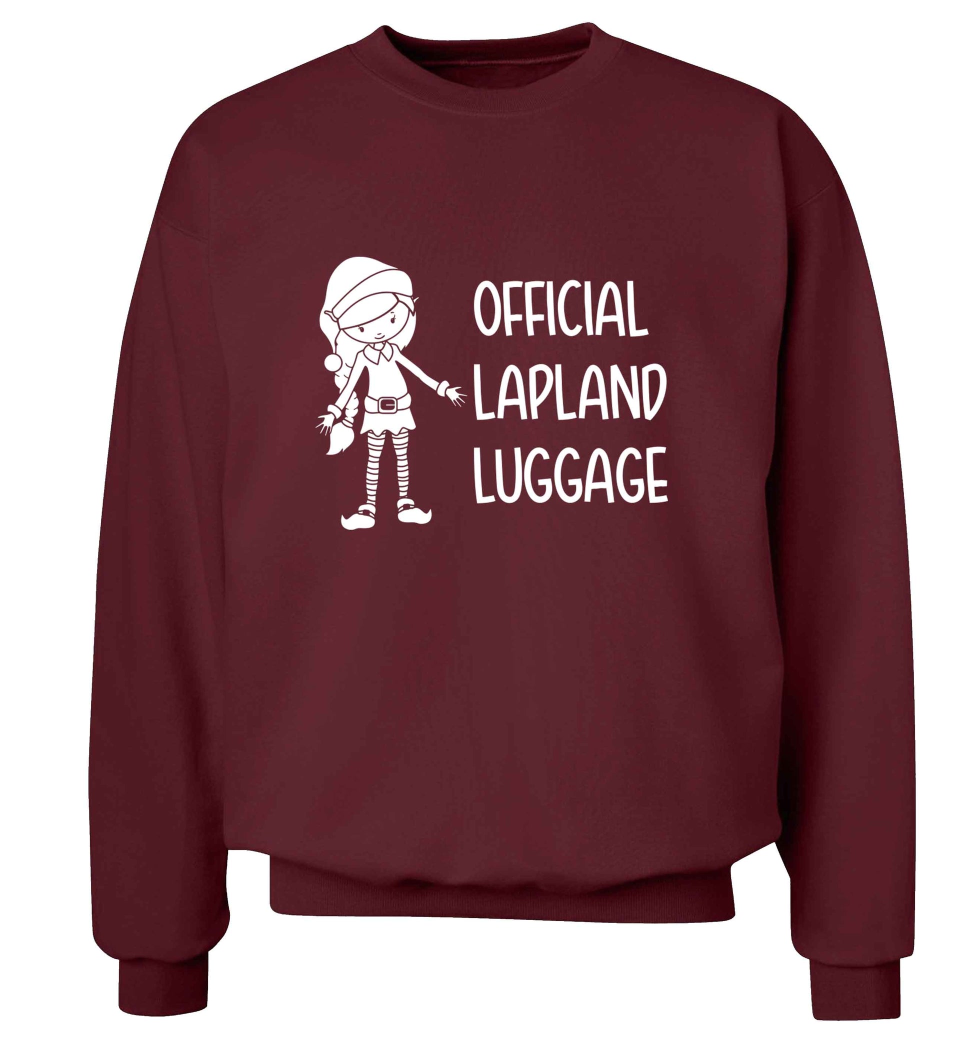 Official lapland luggage - Elf snowflake adult's unisex maroon sweater 2XL