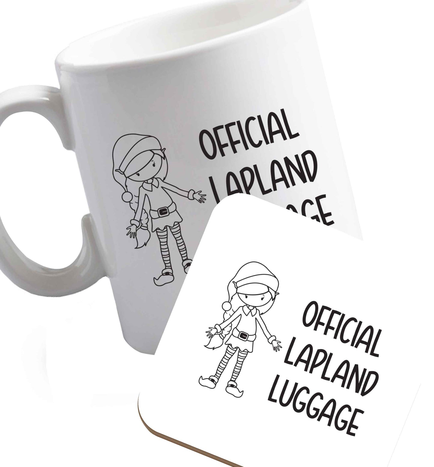 10 oz Favourite Type Pan Pancake ceramic mug and coaster set right handed