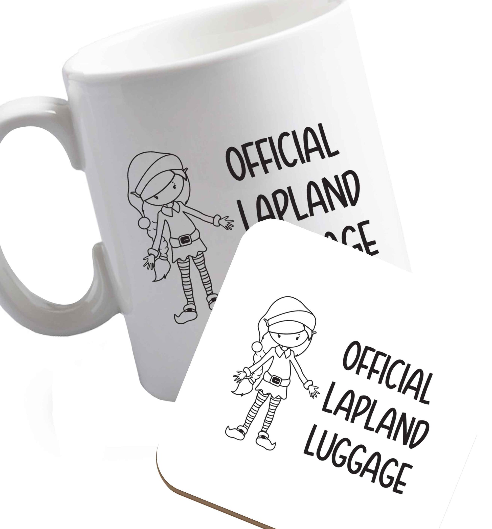 10 oz Favourite Type Pan Pancake ceramic mug and coaster set right handed