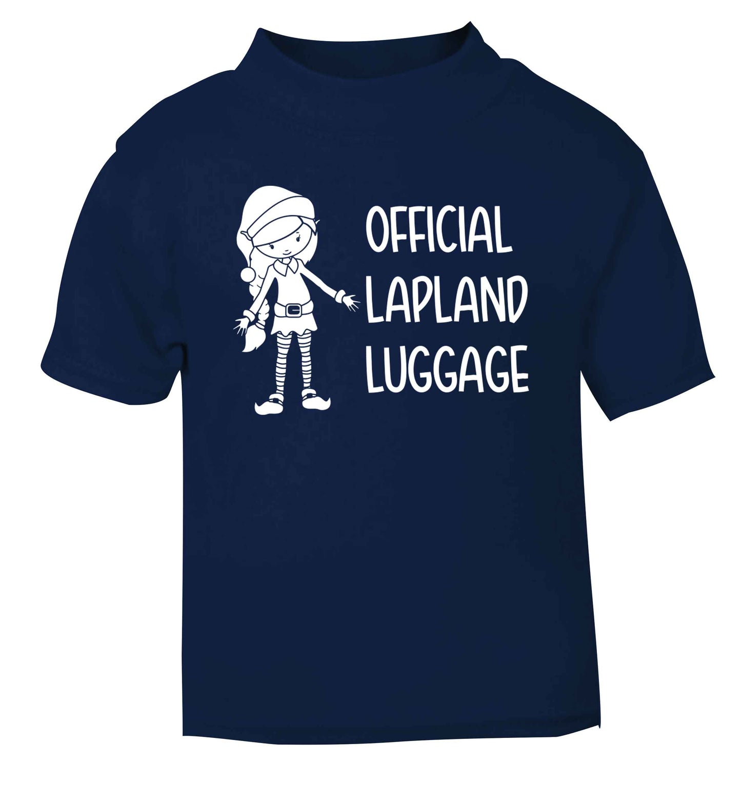 Official lapland luggage - Elf snowflake navy baby toddler Tshirt 2 Years