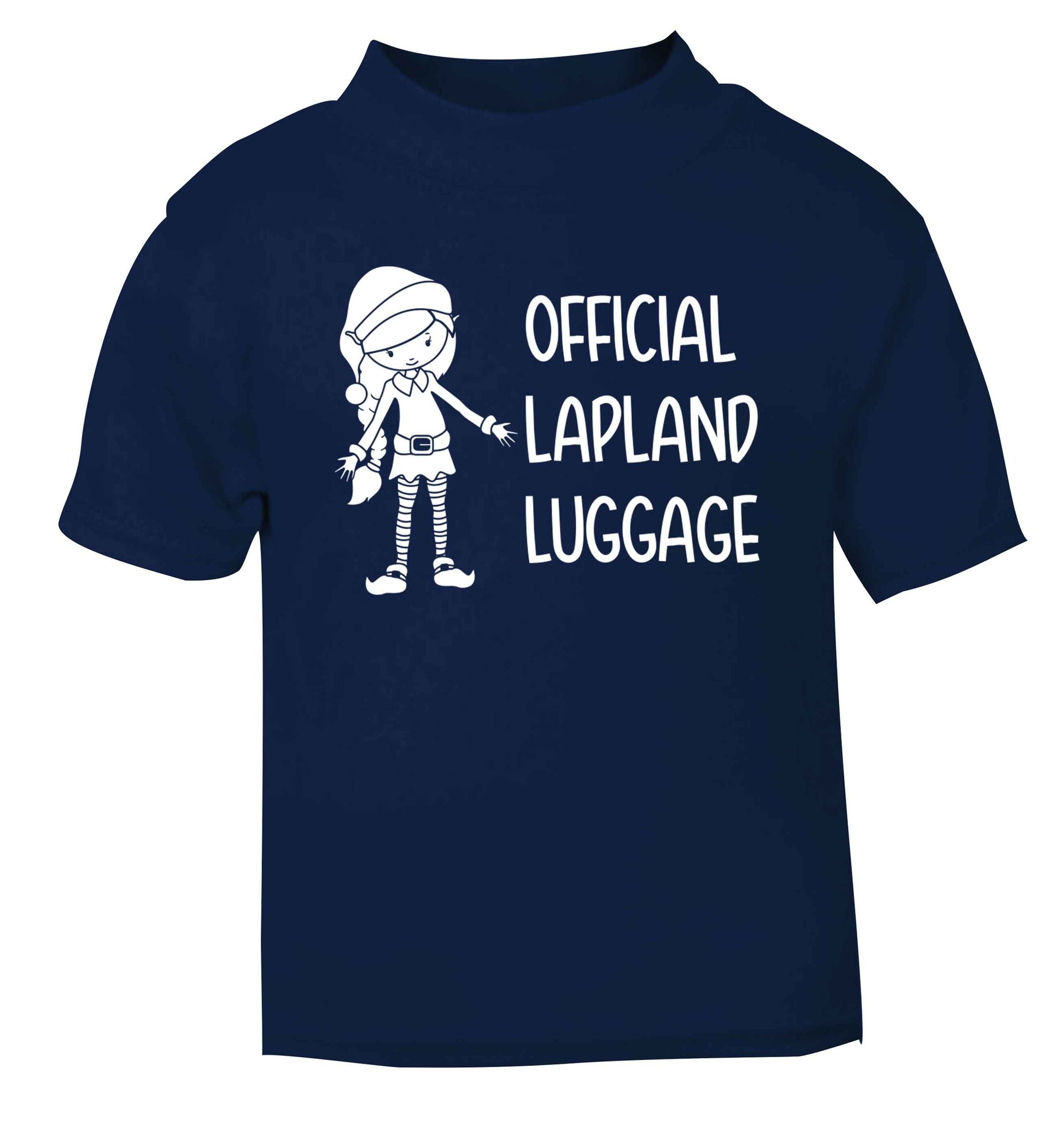 Official lapland luggage - Elf snowflake navy baby toddler Tshirt 2 Years