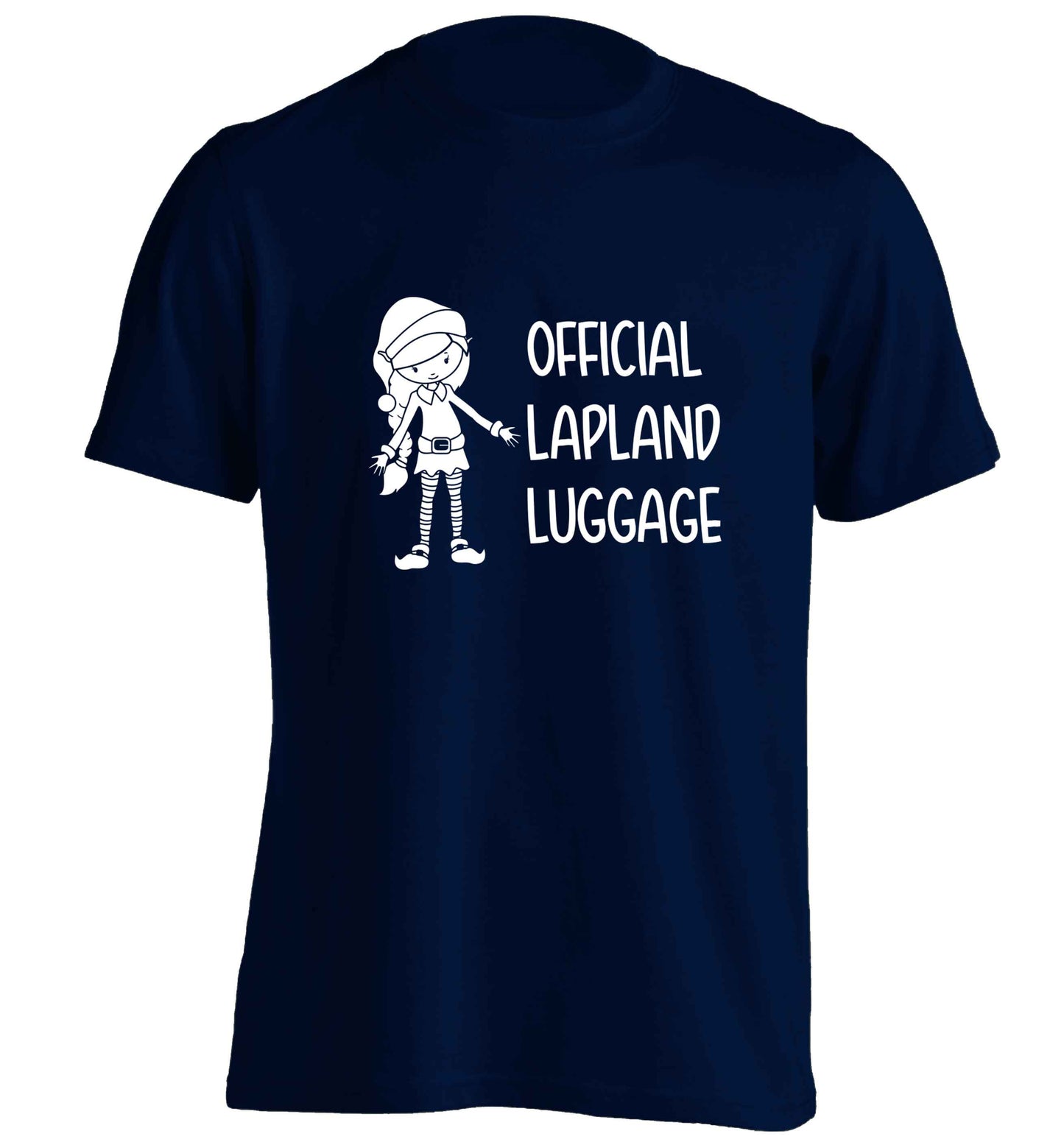 Official lapland luggage - Elf snowflake adults unisex navy Tshirt 2XL