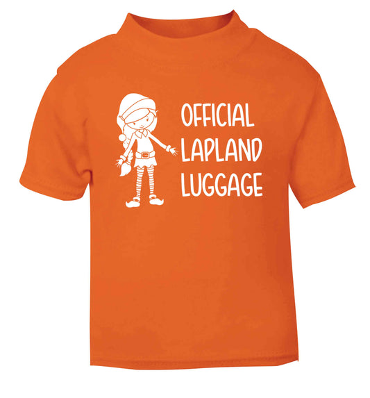 Official lapland luggage - Elf snowflake orange baby toddler Tshirt 2 Years