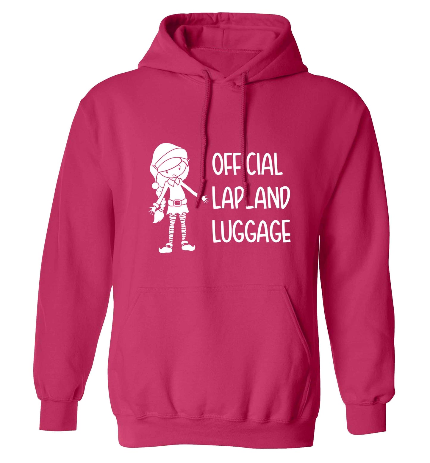 Official lapland luggage - Elf snowflake adults unisex pink hoodie 2XL