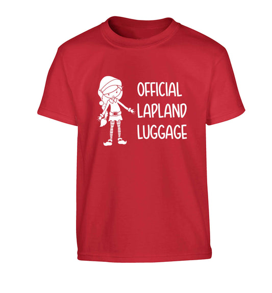 Official lapland luggage - Elf snowflake Children's red Tshirt 12-13 Years