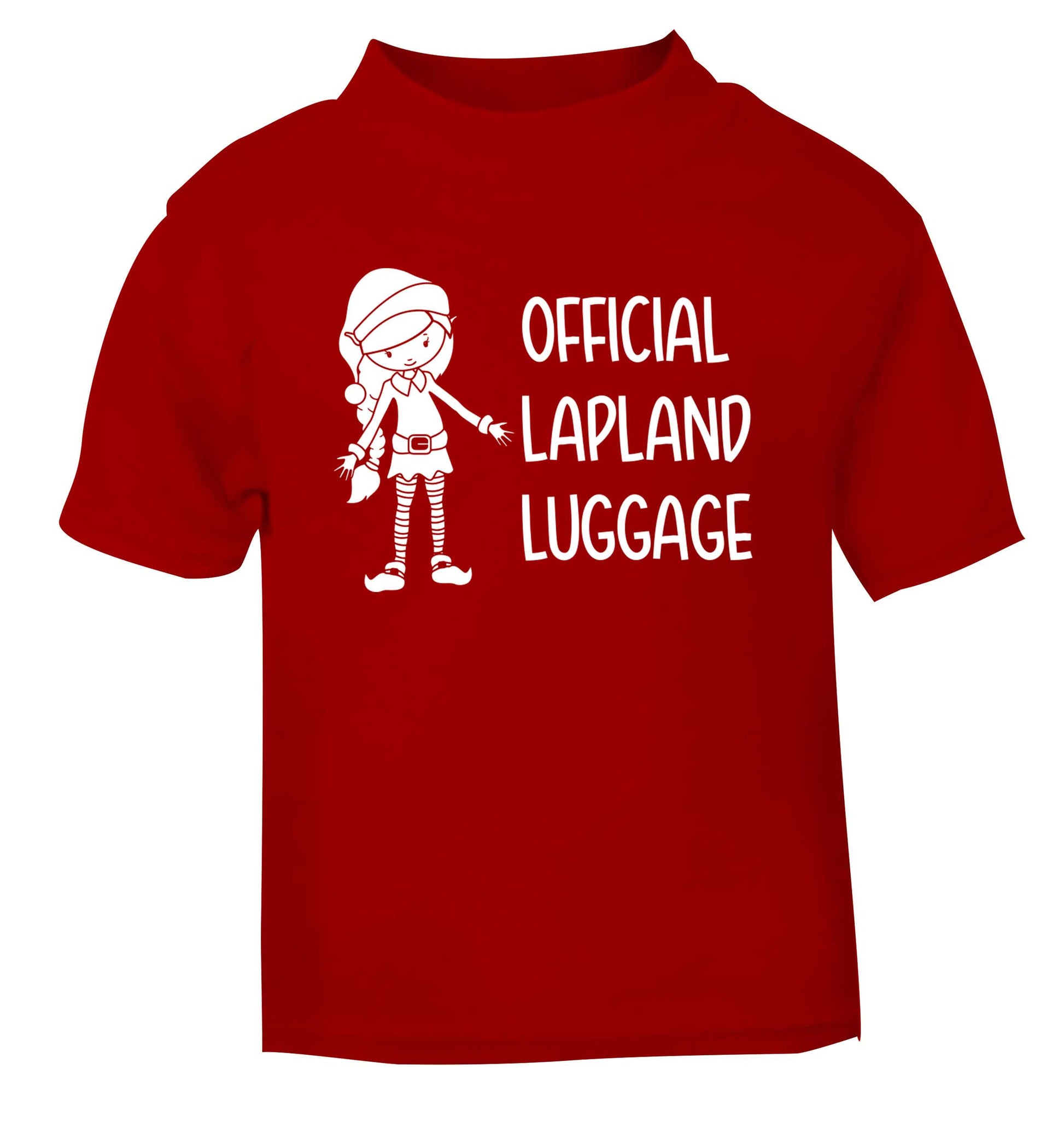 Official lapland luggage - Elf snowflake red baby toddler Tshirt 2 Years