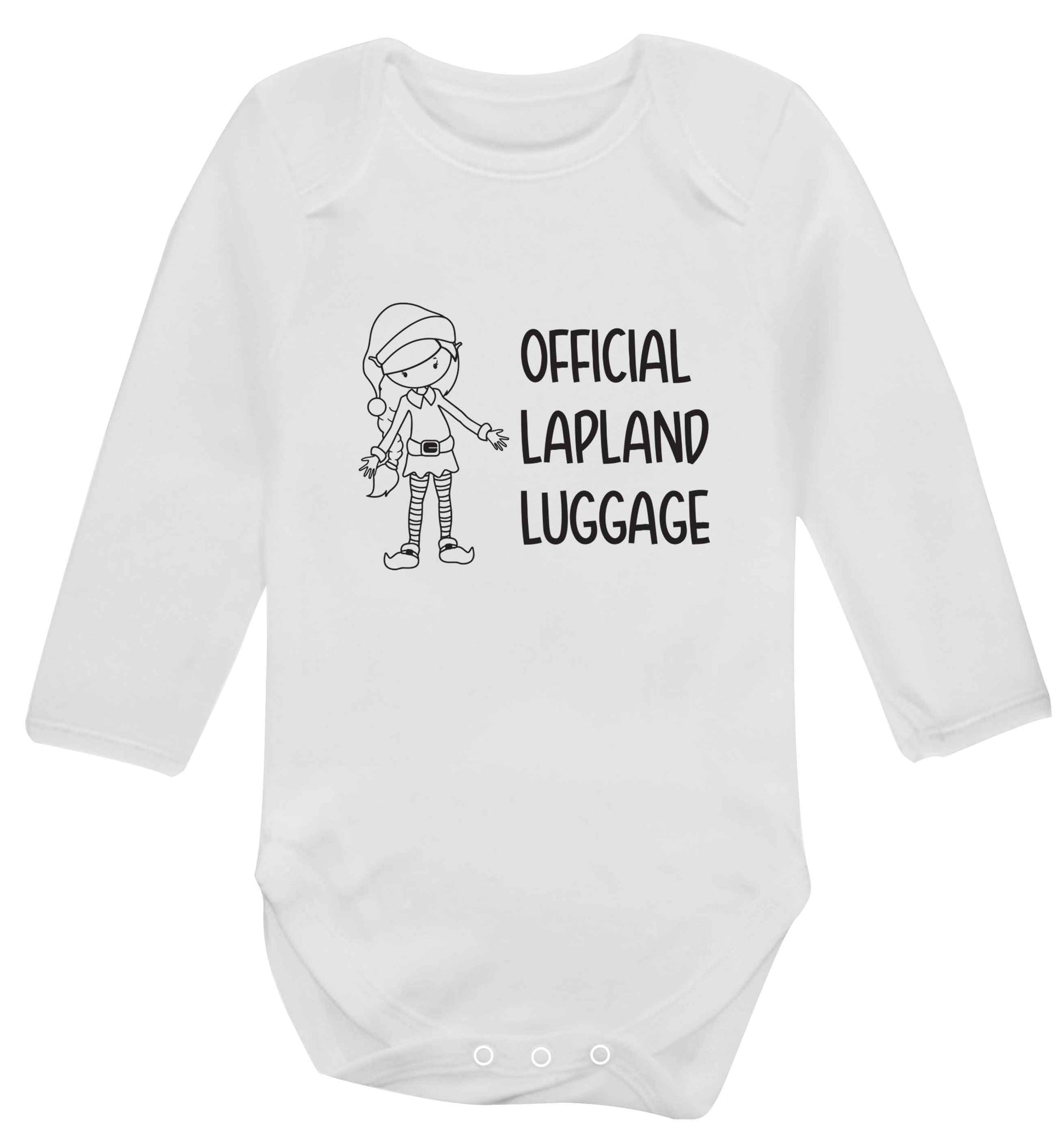 Official lapland luggage - Elf snowflake baby vest long sleeved white 6-12 months