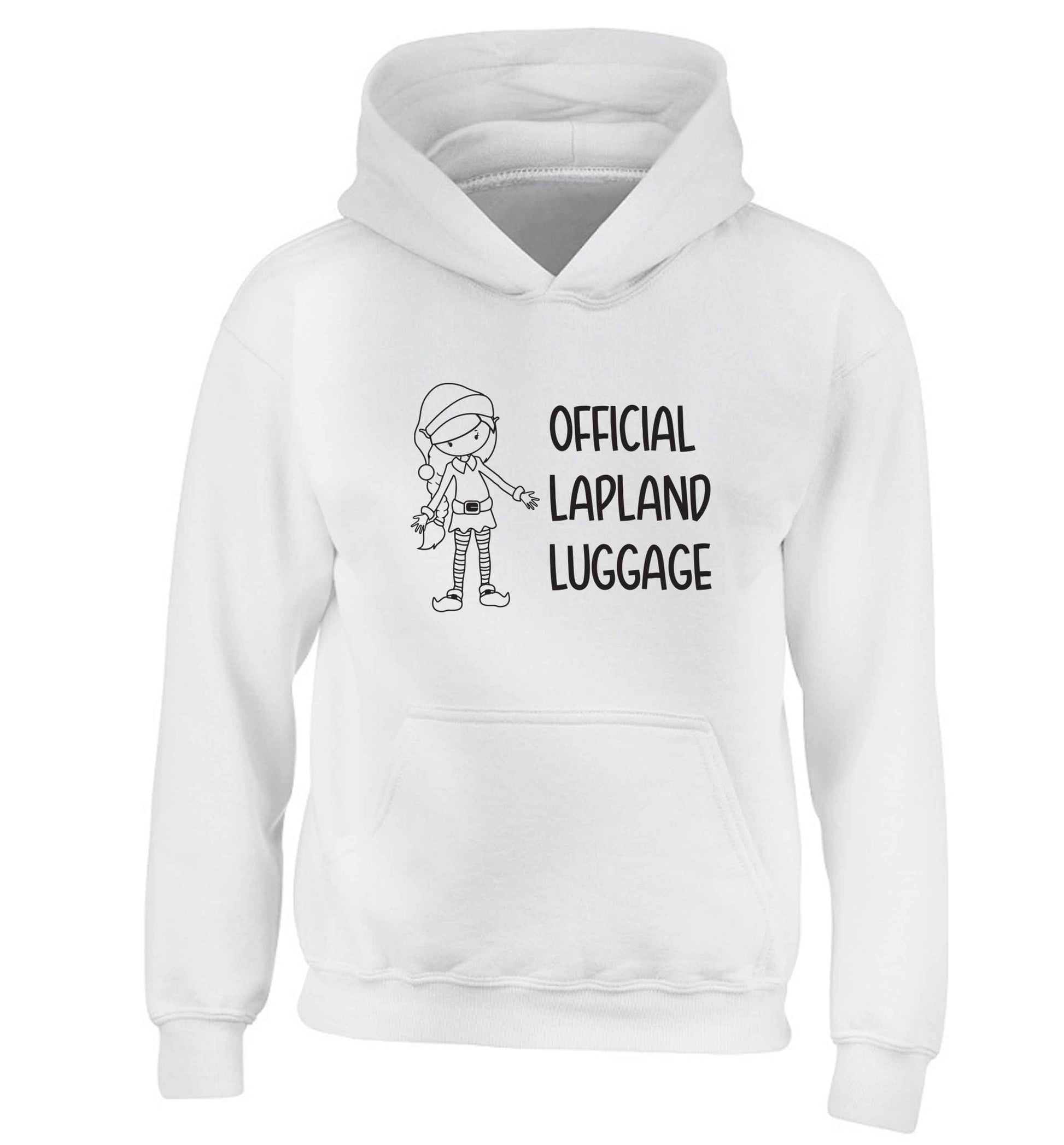 Official lapland luggage - Elf snowflake children's white hoodie 12-13 Years