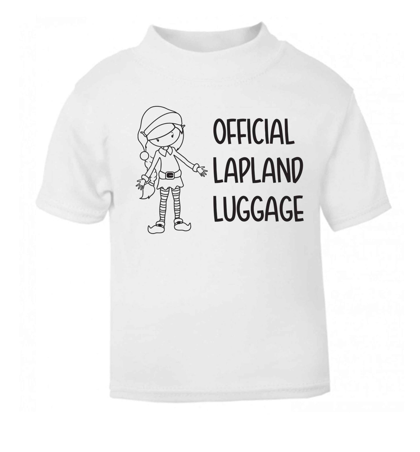 Official lapland luggage - Elf snowflake white baby toddler Tshirt 2 Years