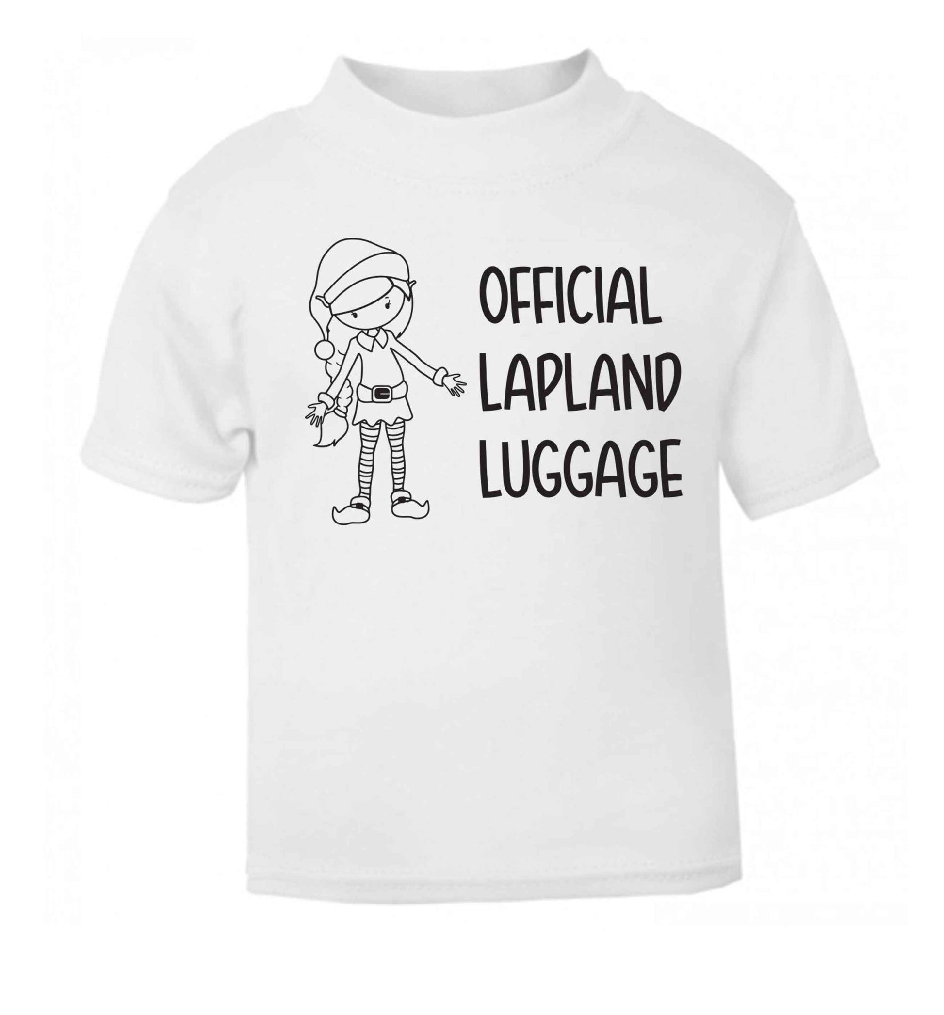 Official lapland luggage - Elf snowflake white baby toddler Tshirt 2 Years