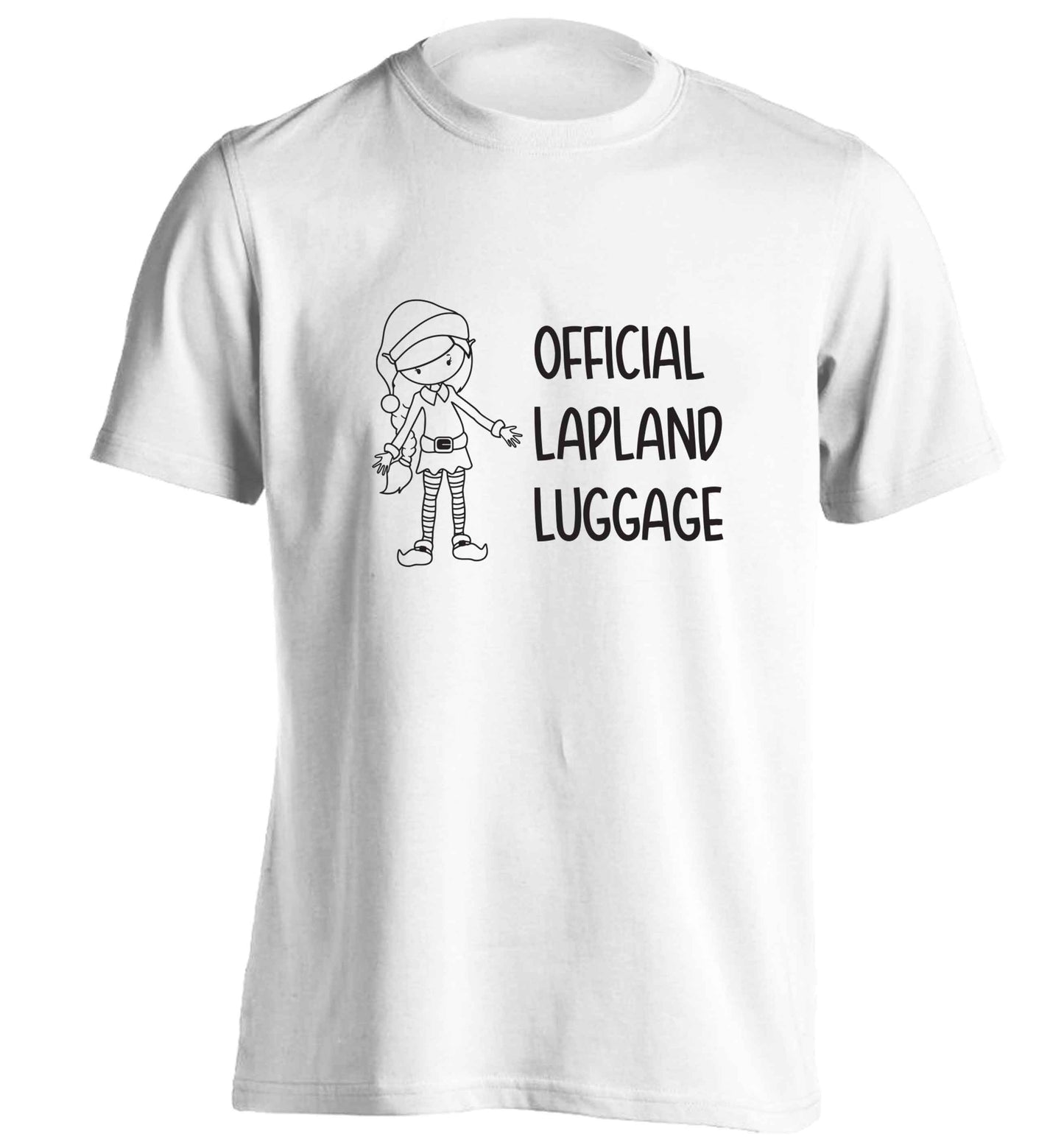 Official lapland luggage - Elf snowflake adults unisex white Tshirt 2XL