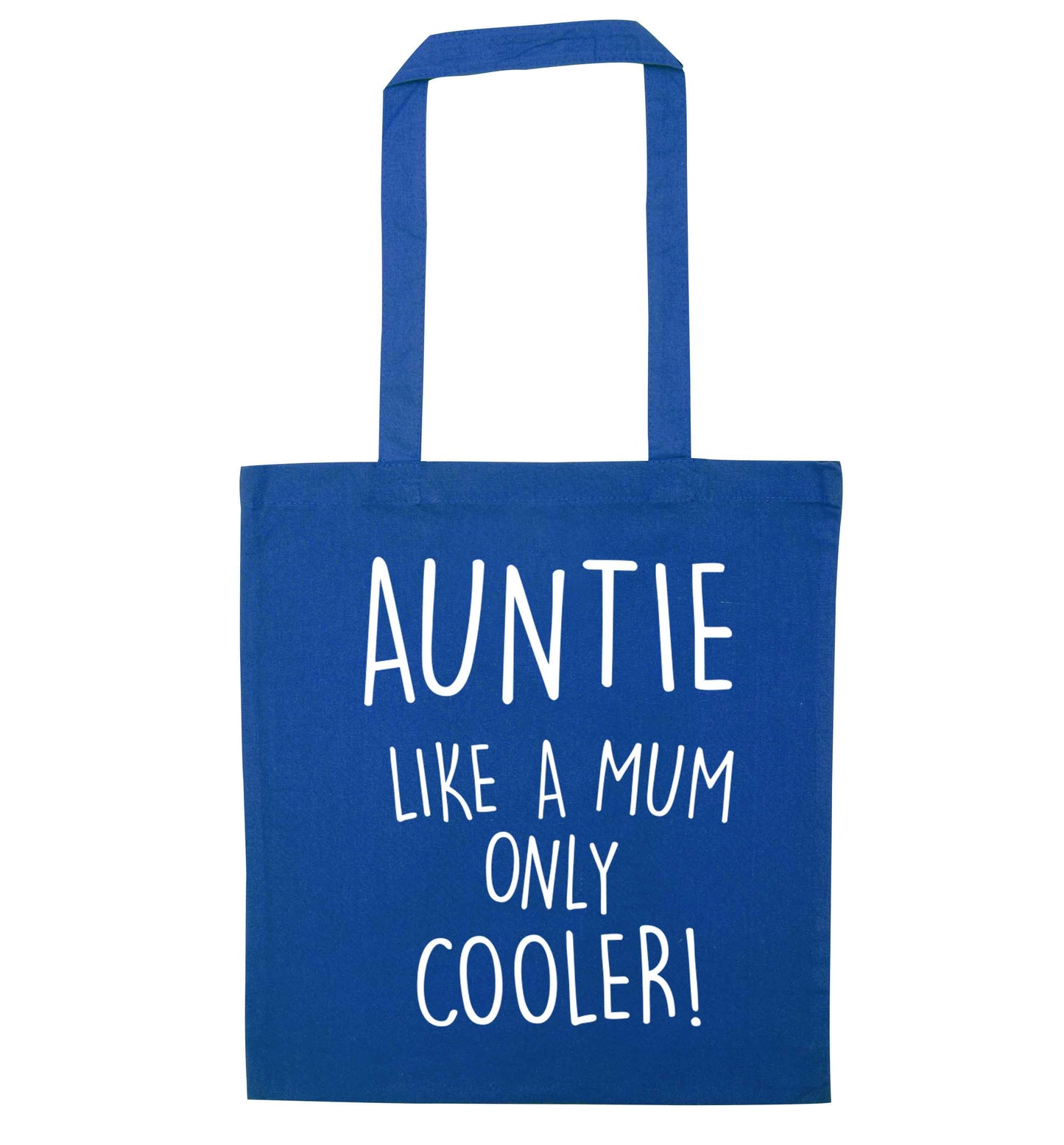 Auntie like a mum only cooler blue tote bag