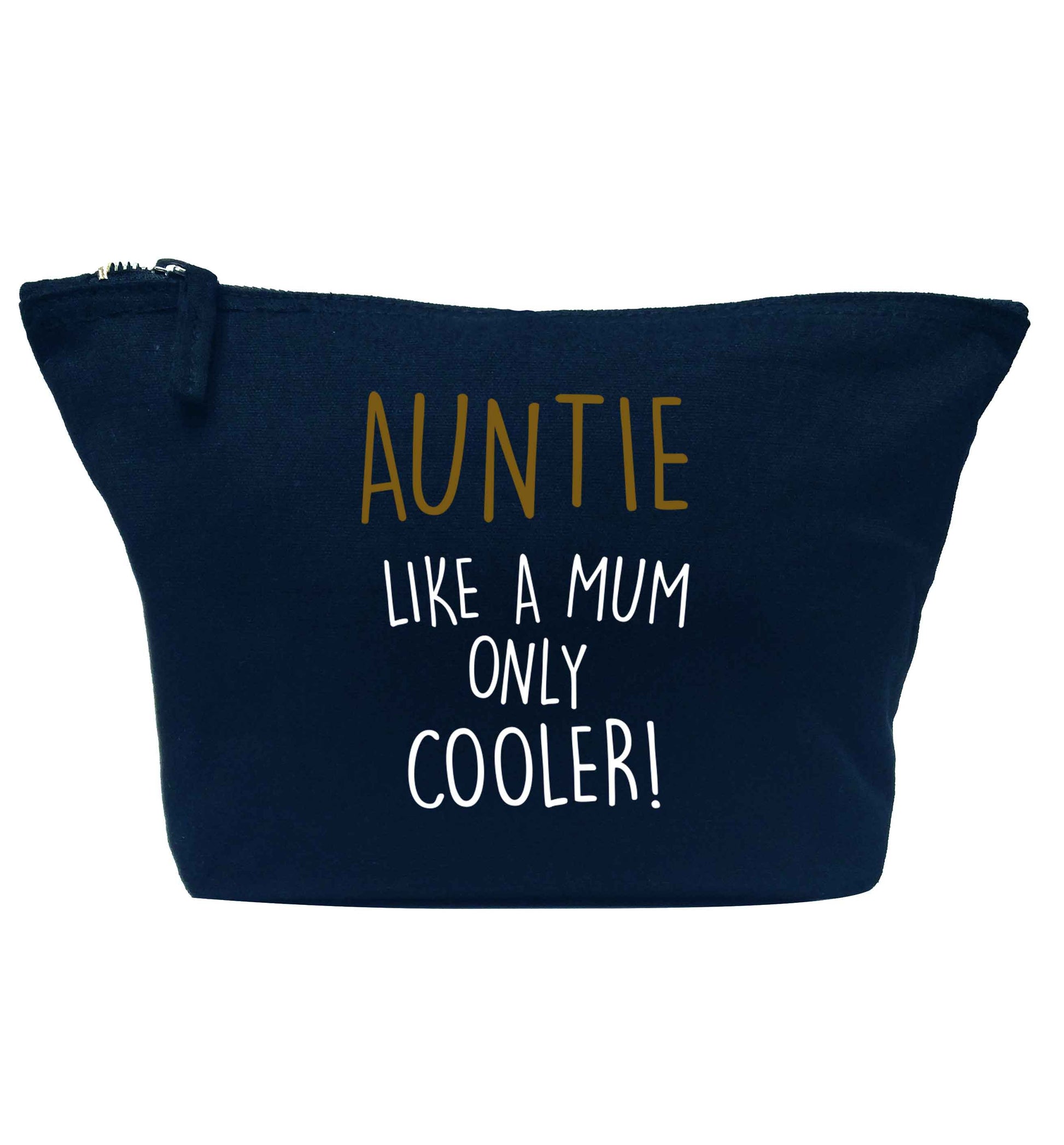 Auntie like a mum only cooler navy makeup bag