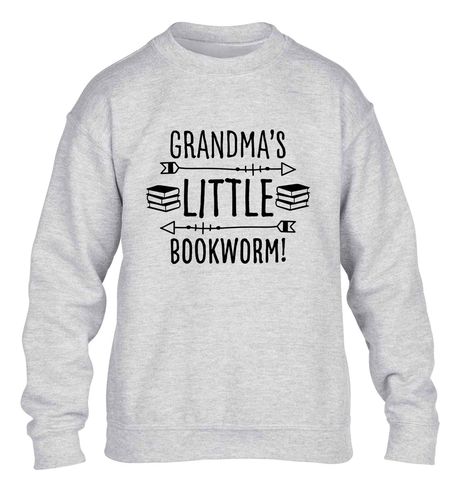 Grandma's little bookworm children's grey sweater 12-13 Years