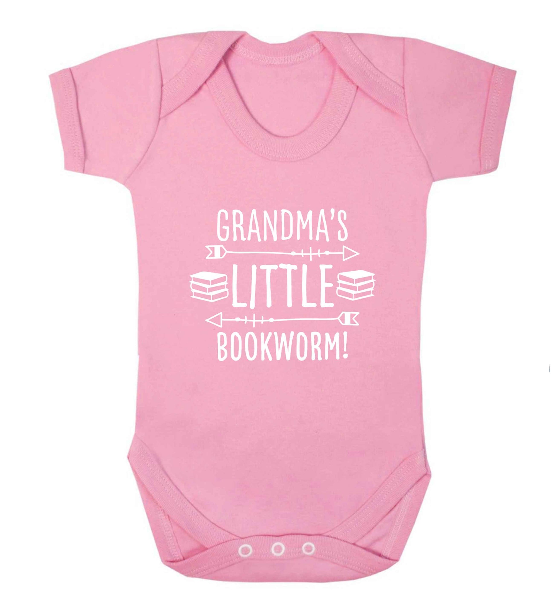Grandma's little bookworm baby vest pale pink 18-24 months