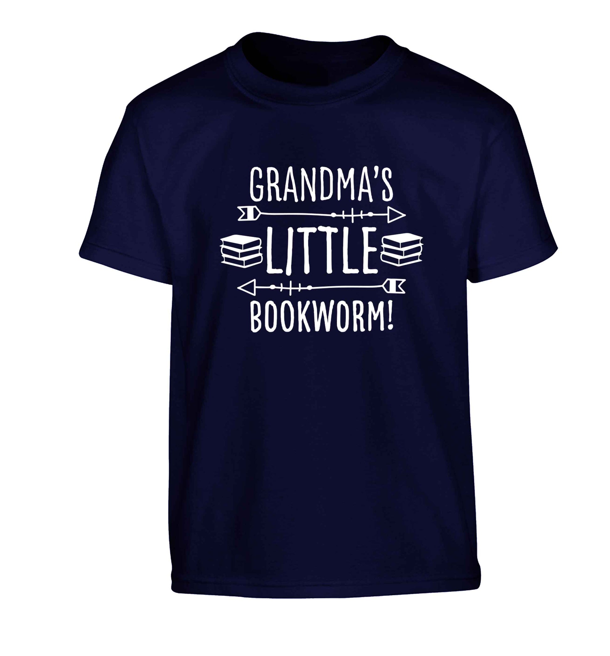 Grandma's little bookworm Children's navy Tshirt 12-13 Years