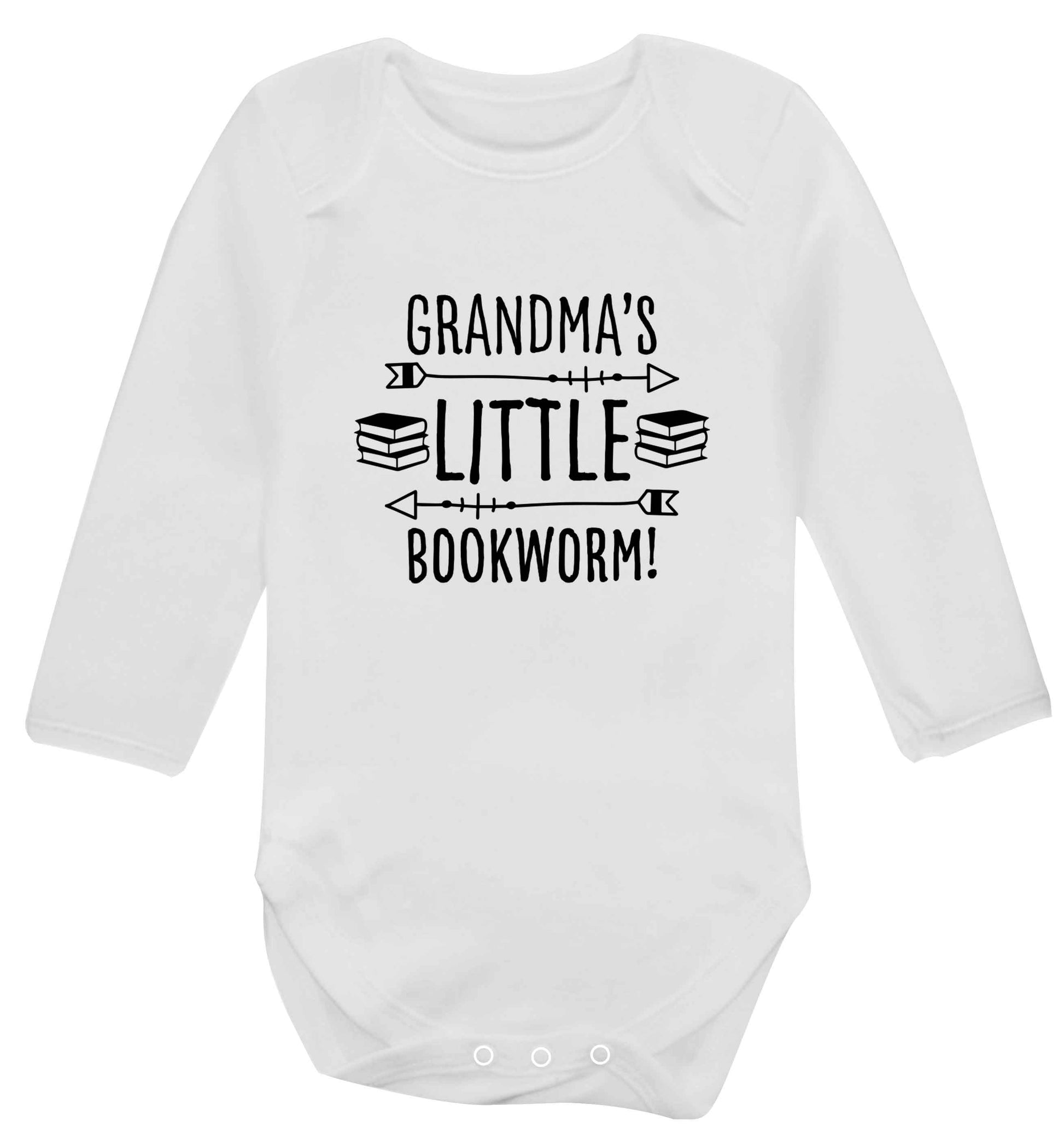 Grandma's little bookworm baby vest long sleeved white 6-12 months
