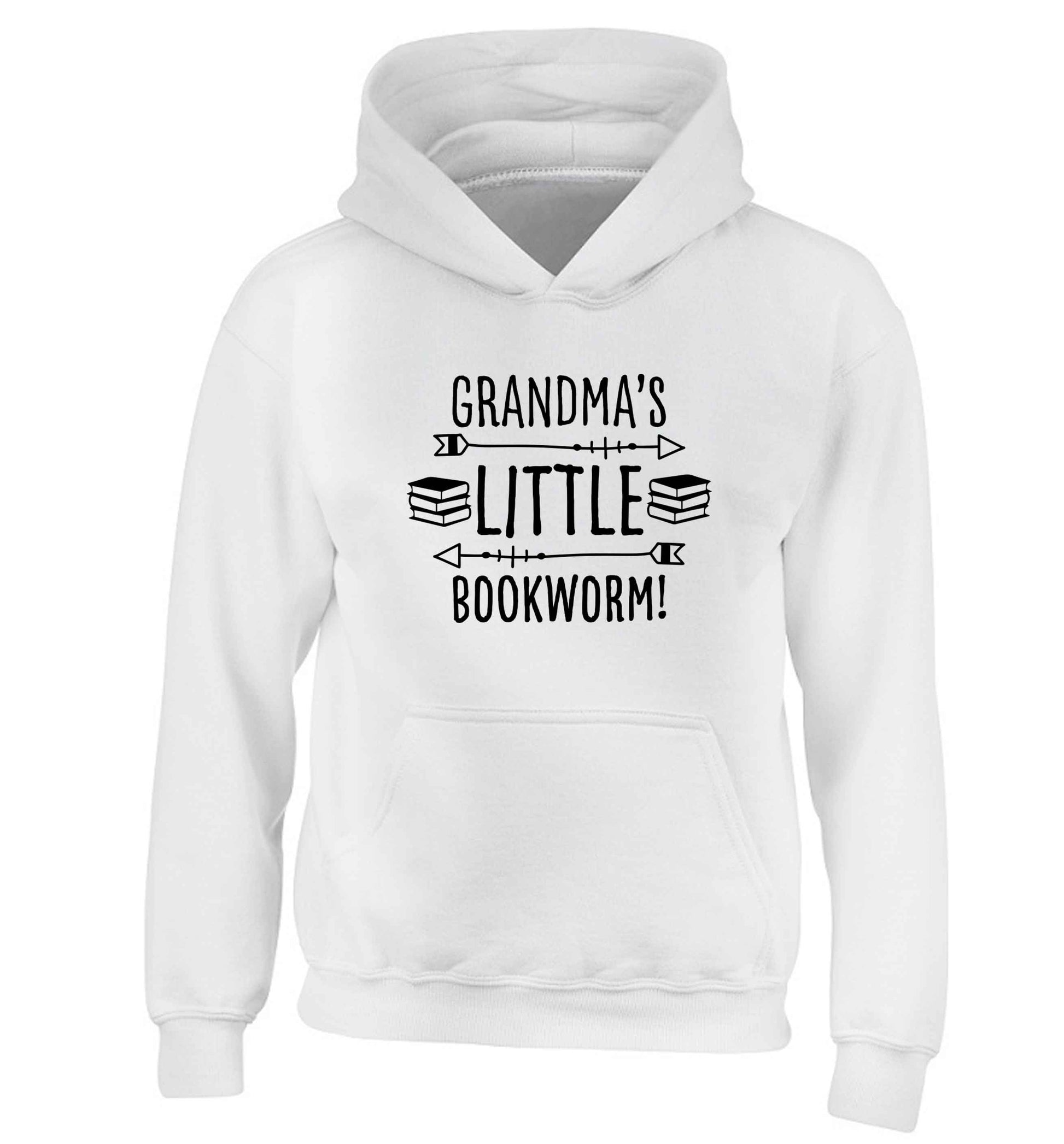 Grandma's little bookworm children's white hoodie 12-13 Years