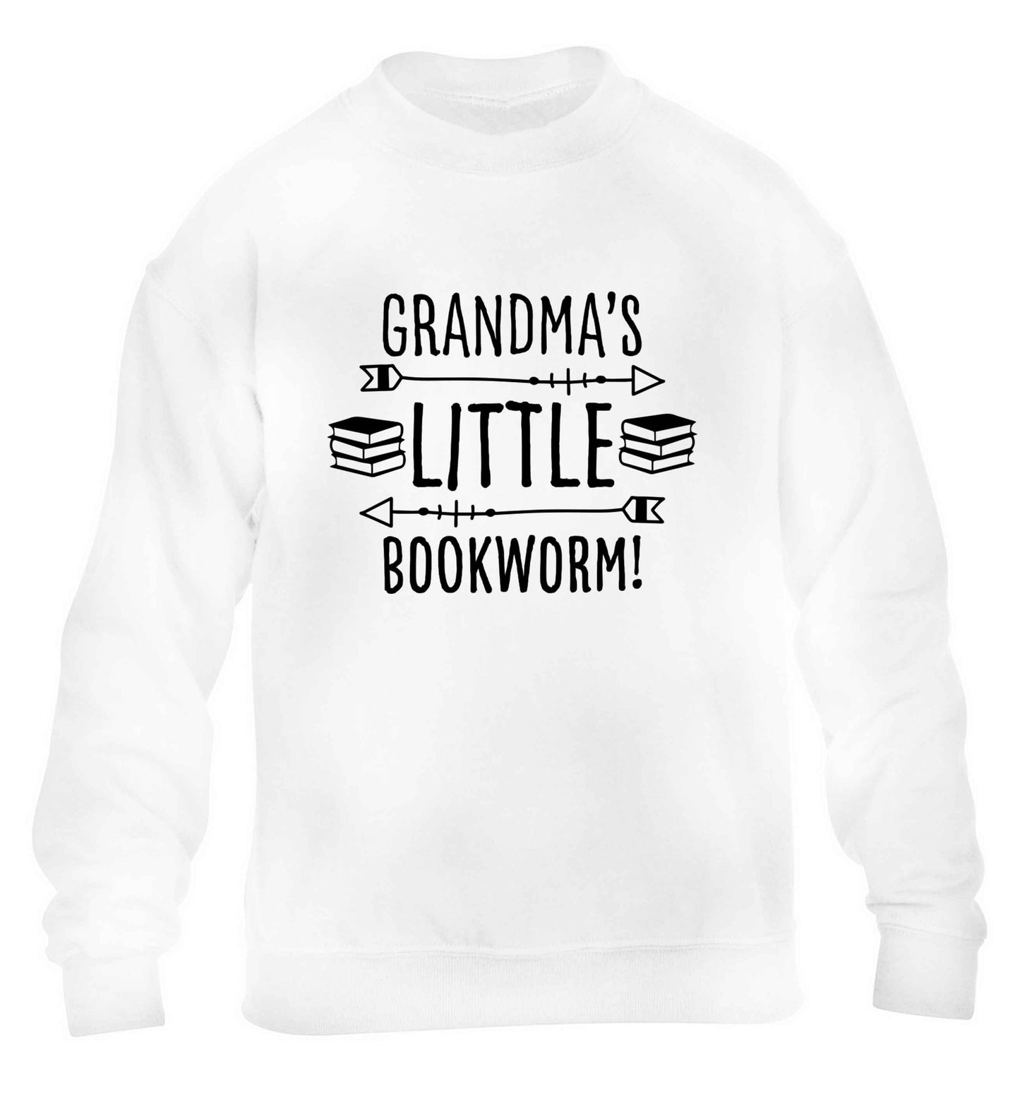 Grandma's little bookworm children's white sweater 12-13 Years