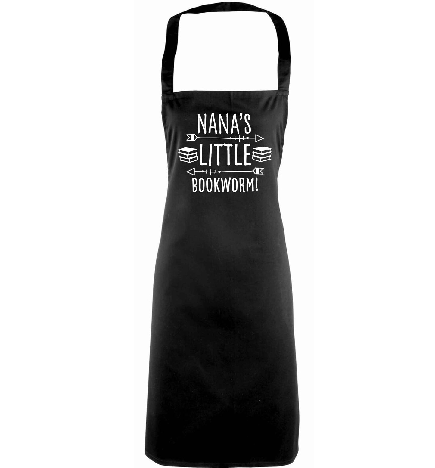 Nana's little bookworm adults black apron