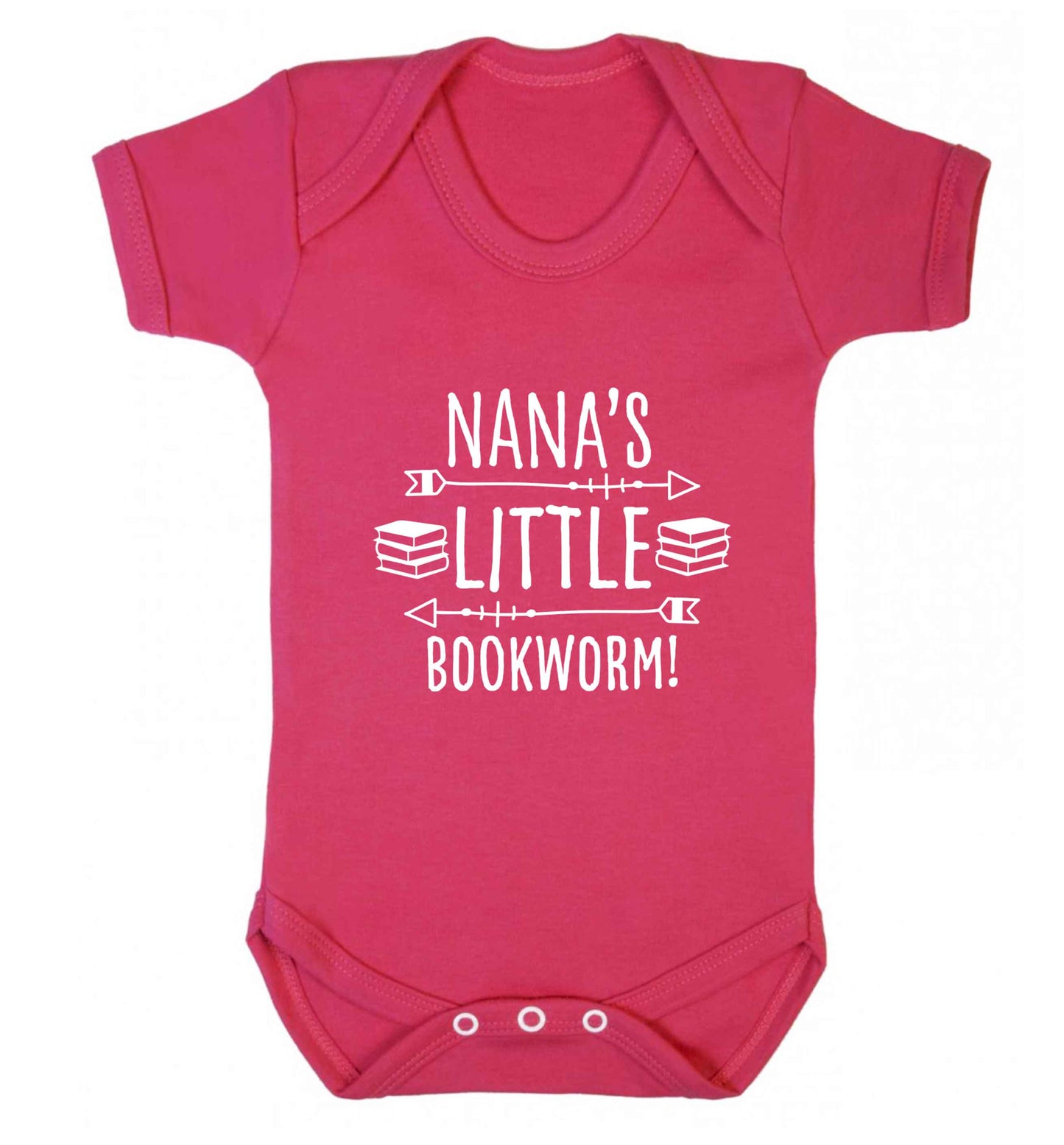 Nana's little bookworm baby vest dark pink 18-24 months