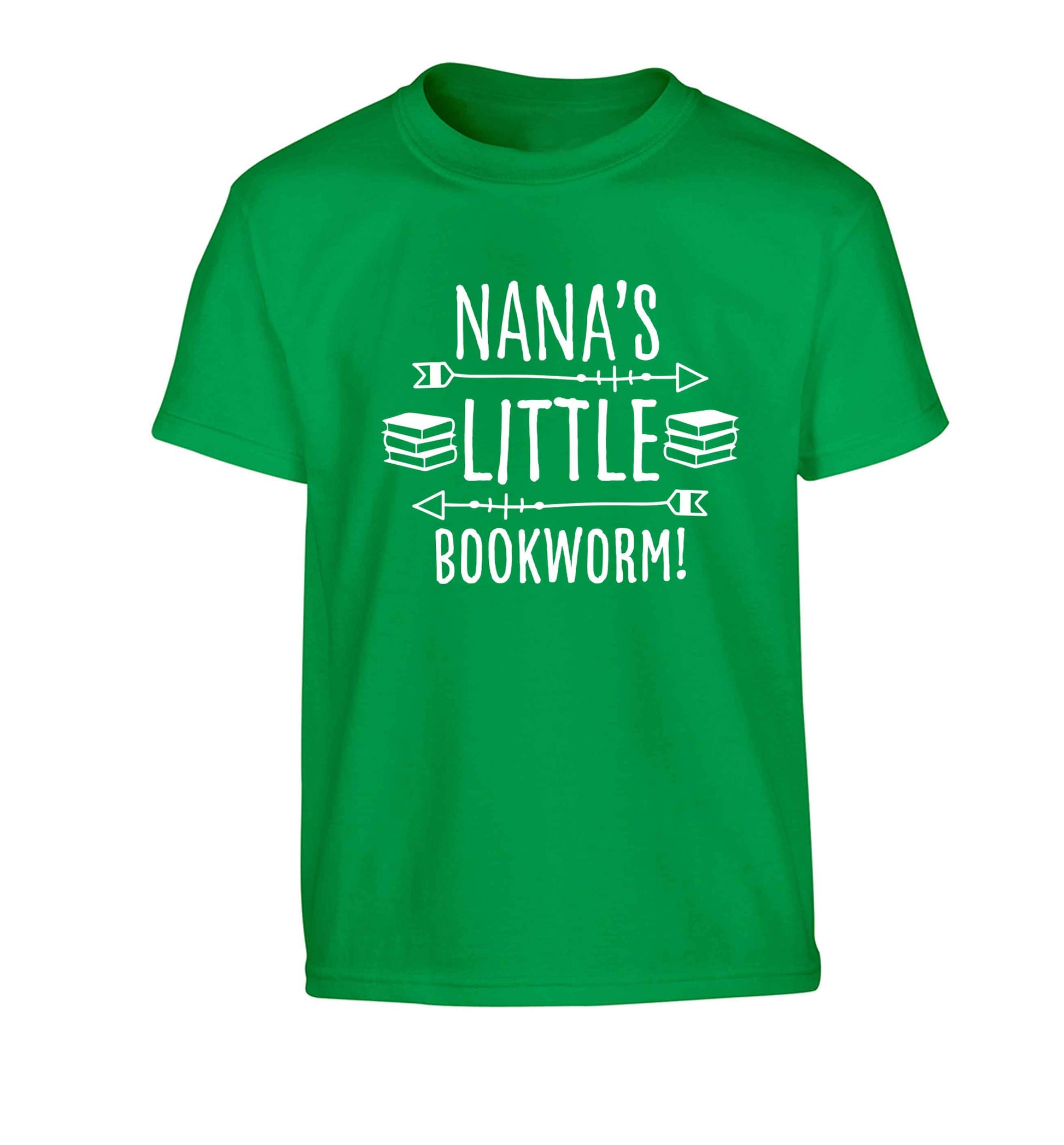 Nana's little bookworm Children's green Tshirt 12-13 Years