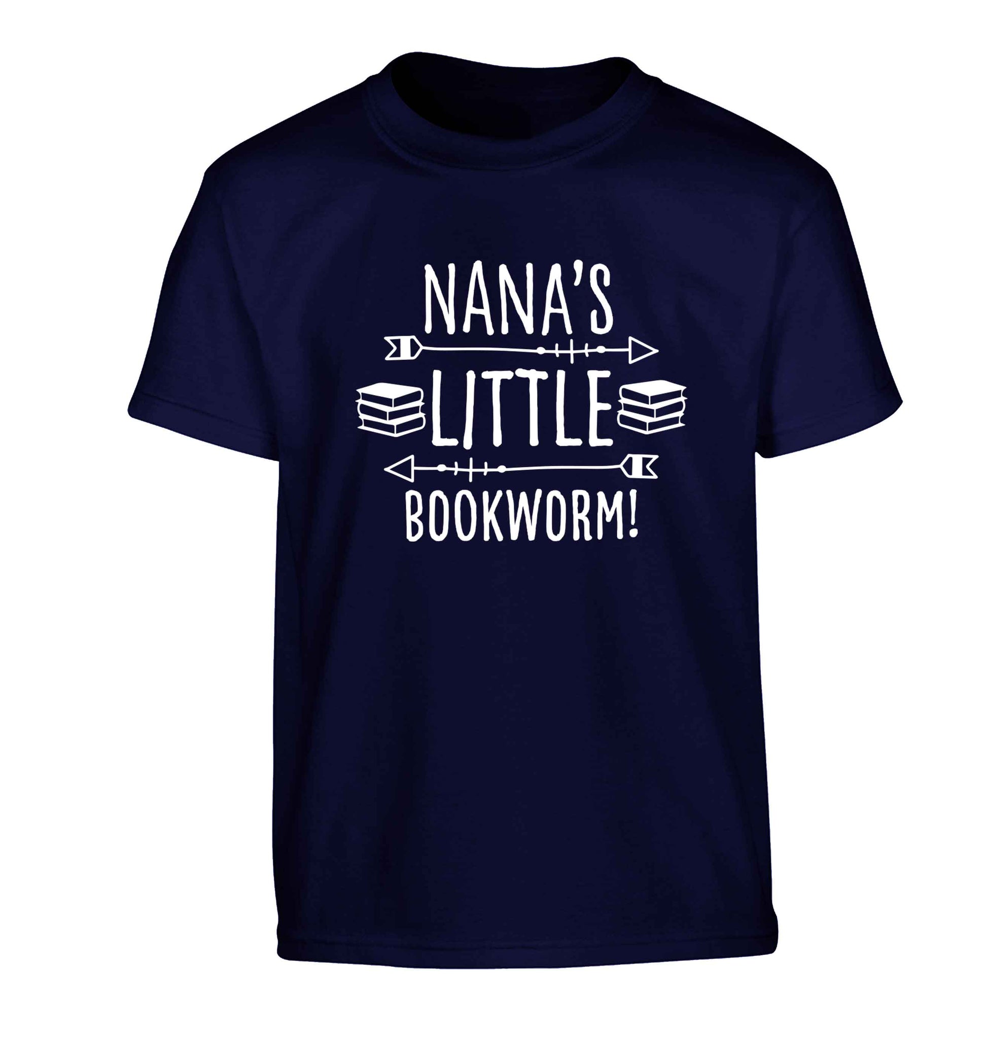 Nana's little bookworm Children's navy Tshirt 12-13 Years