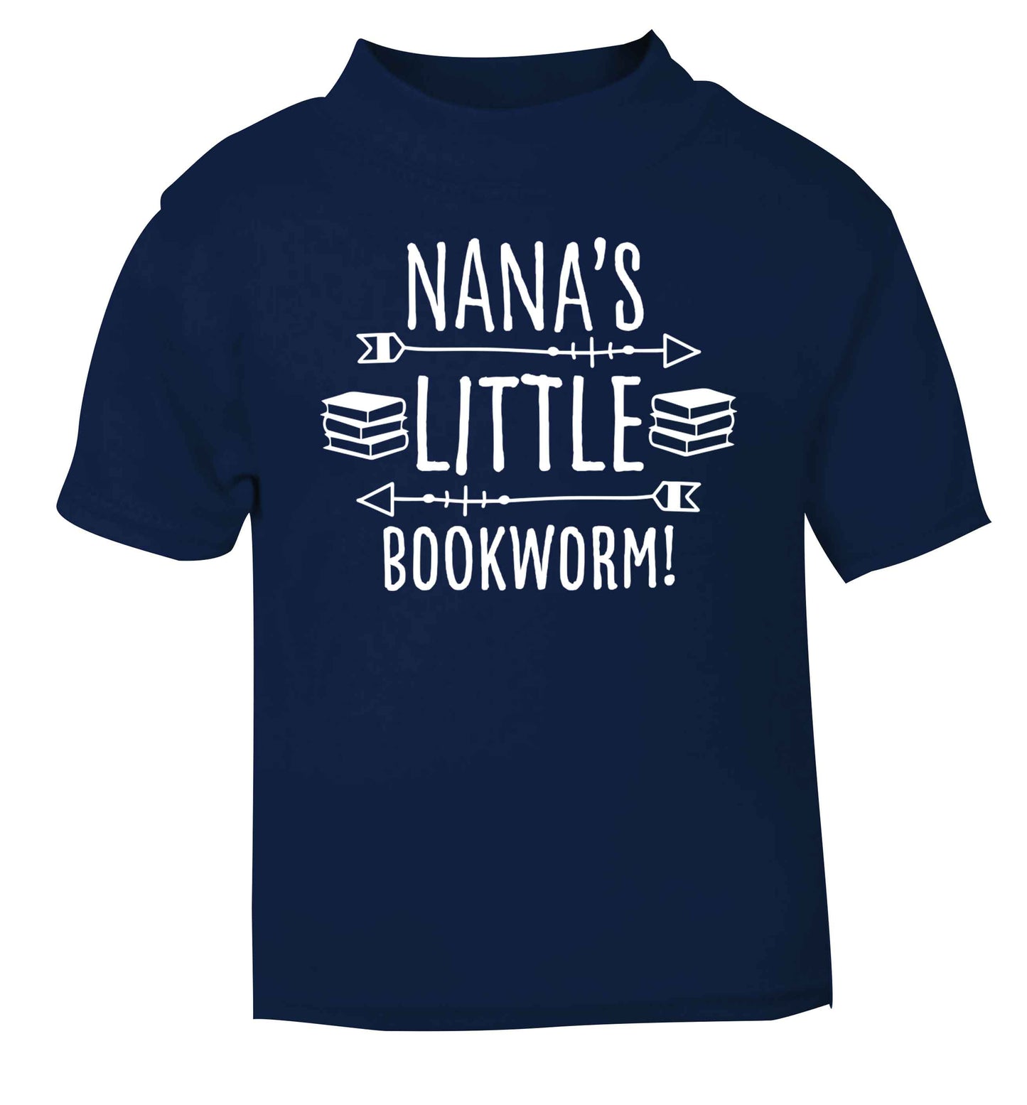 Nana's little bookworm navy baby toddler Tshirt 2 Years