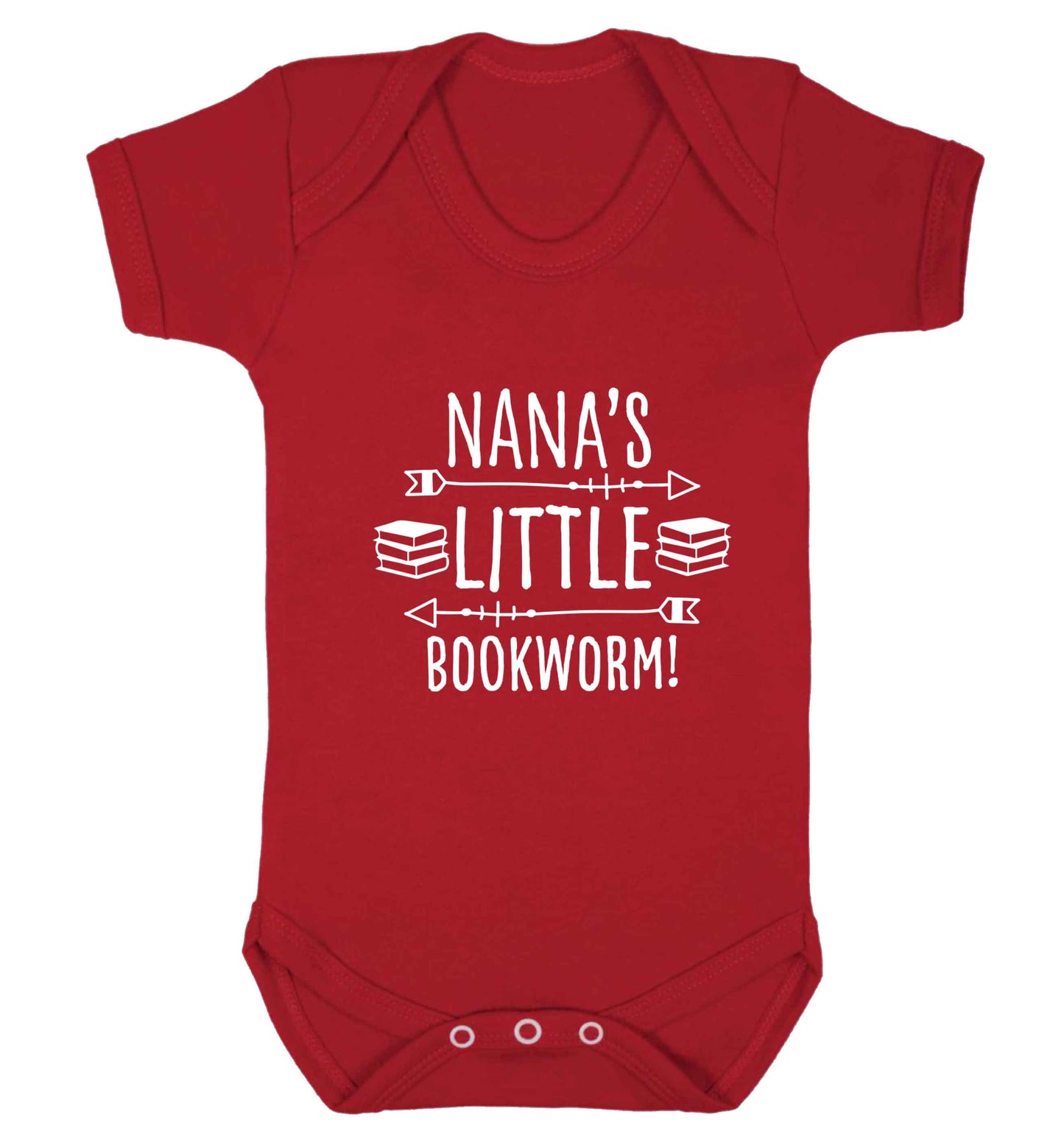 Nana's little bookworm baby vest red 18-24 months