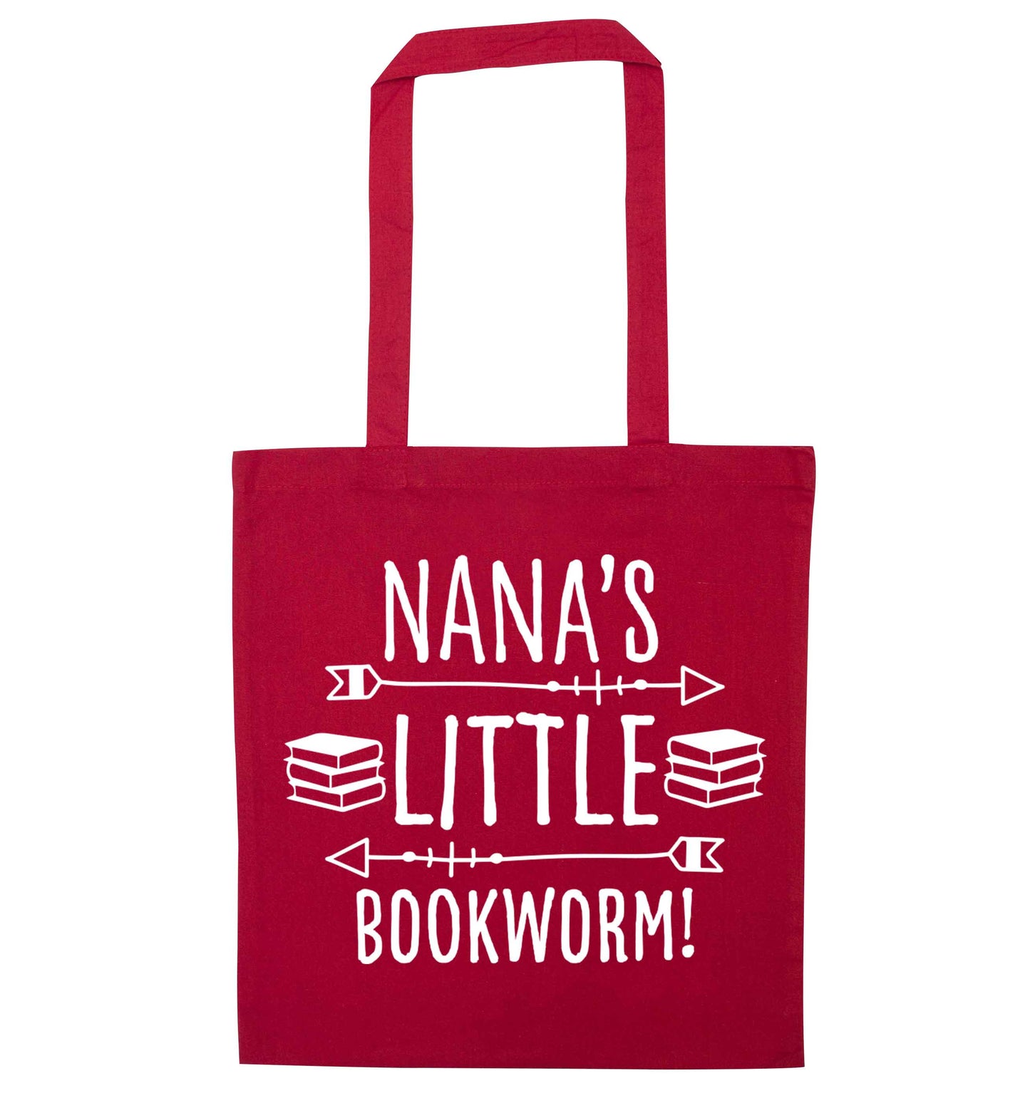 Nana's little bookworm red tote bag