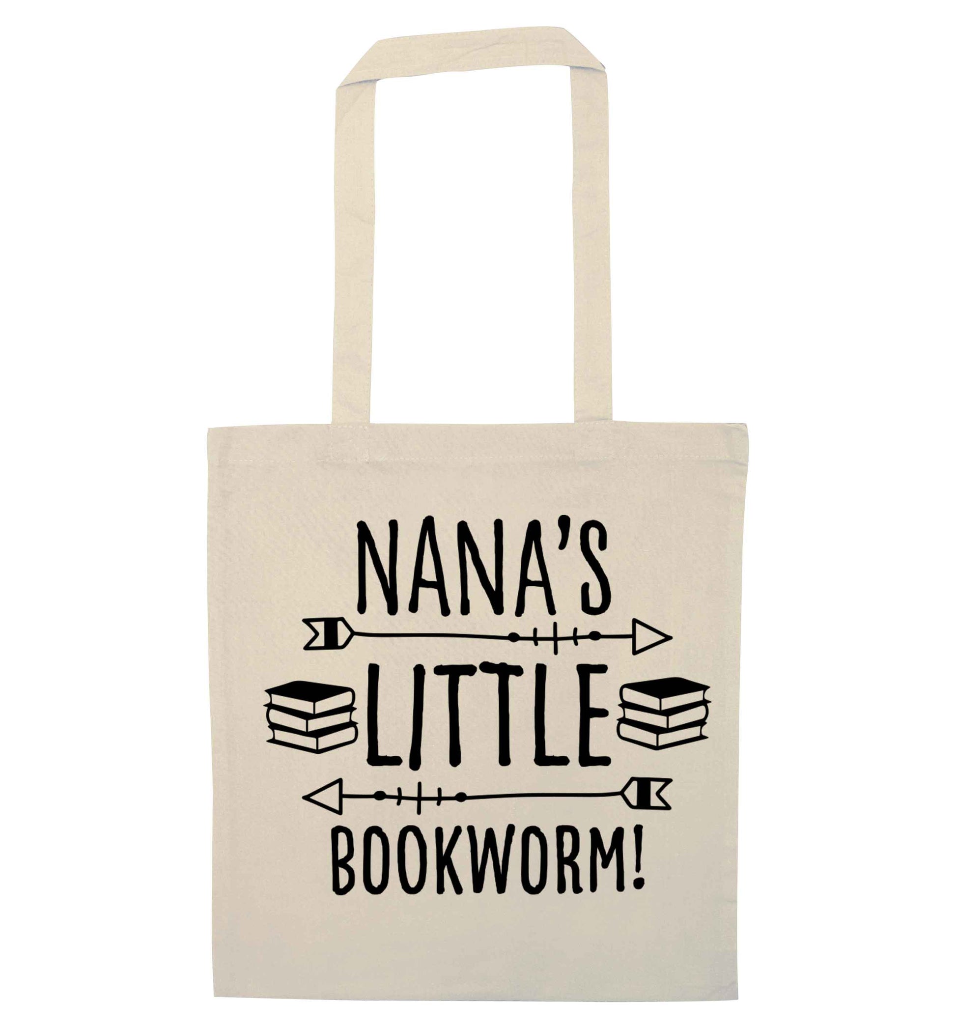 Nana's little bookworm natural tote bag