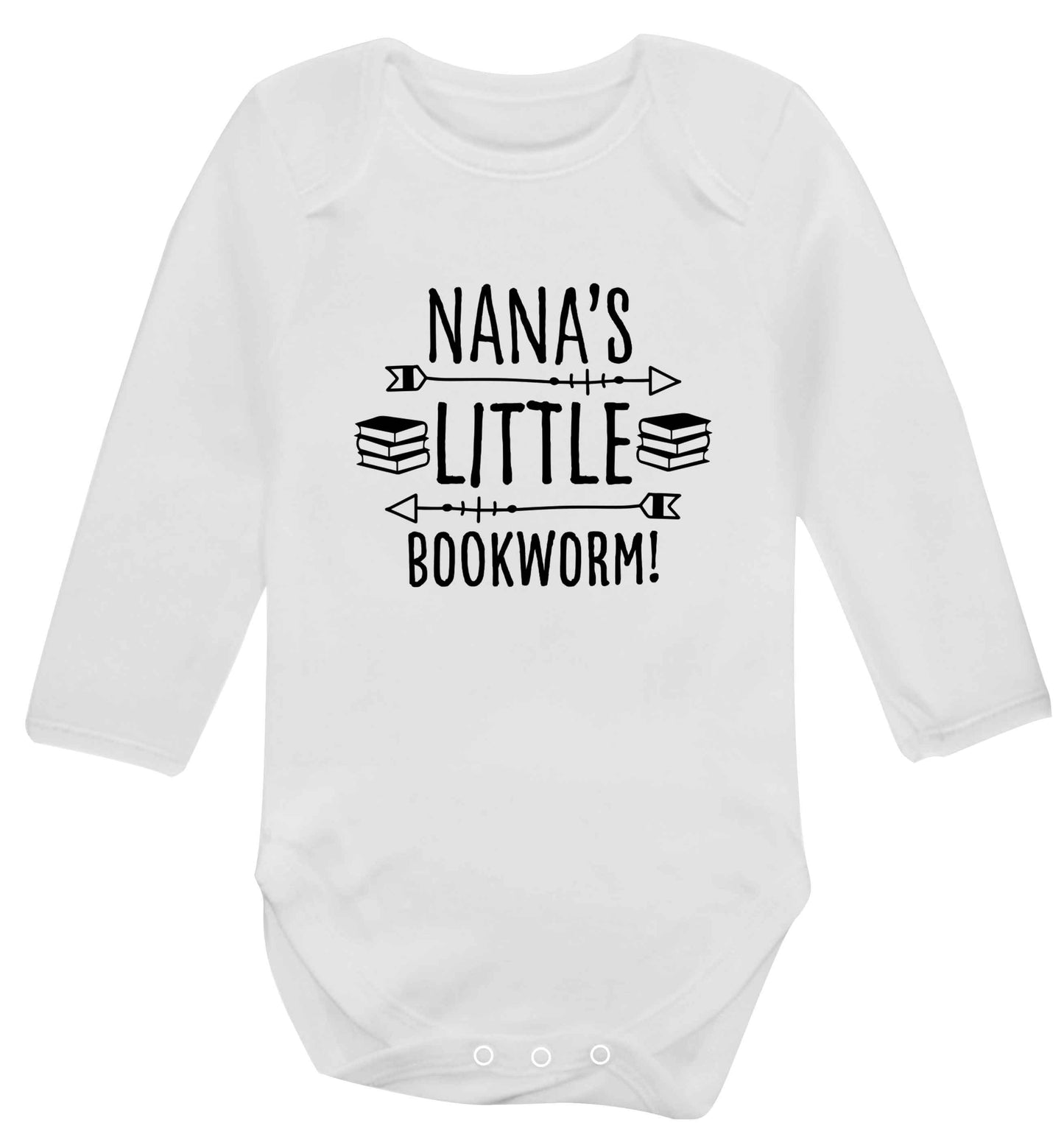 Nana's little bookworm baby vest long sleeved white 6-12 months