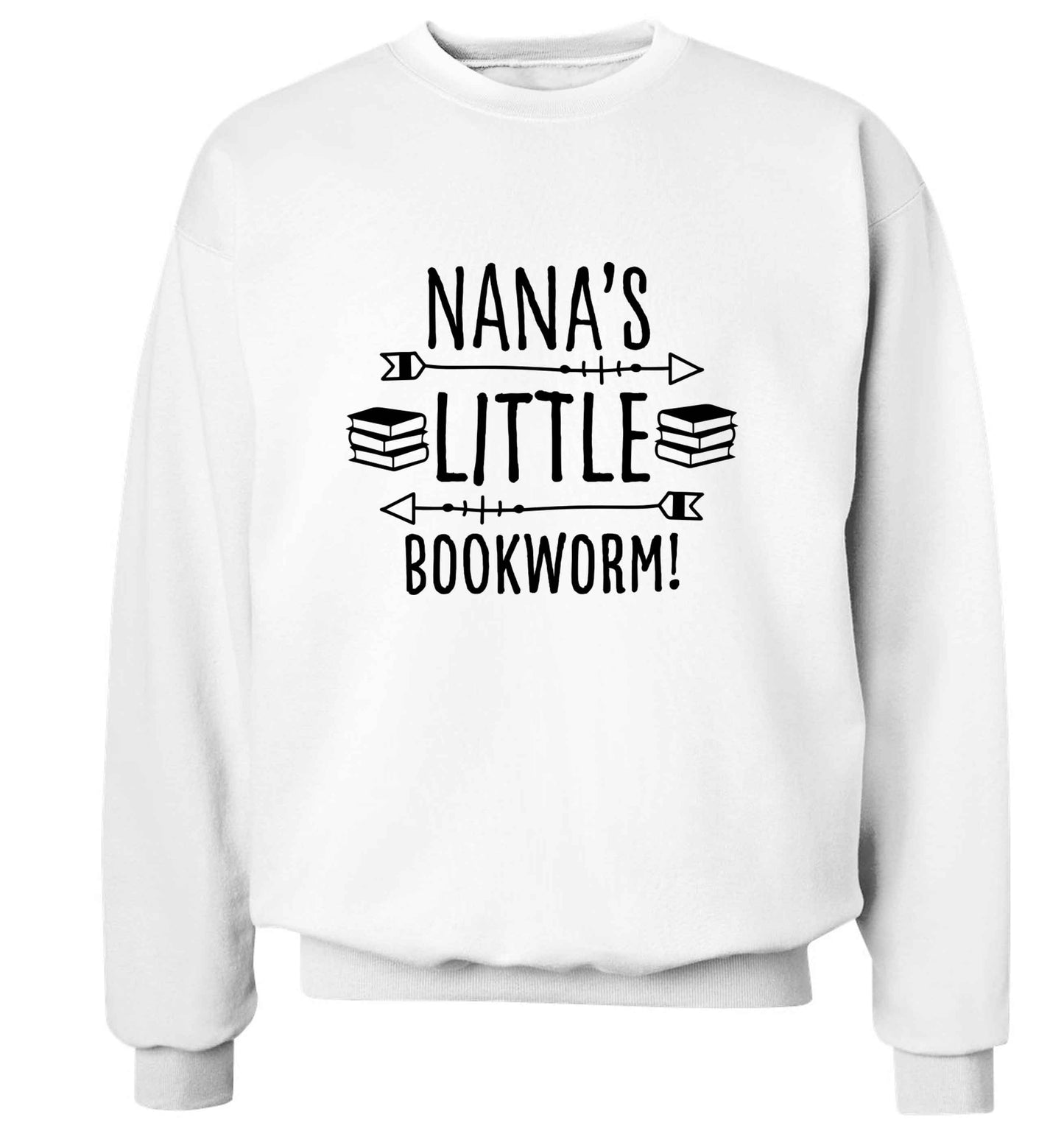 Nana's little bookworm adult's unisex white sweater 2XL