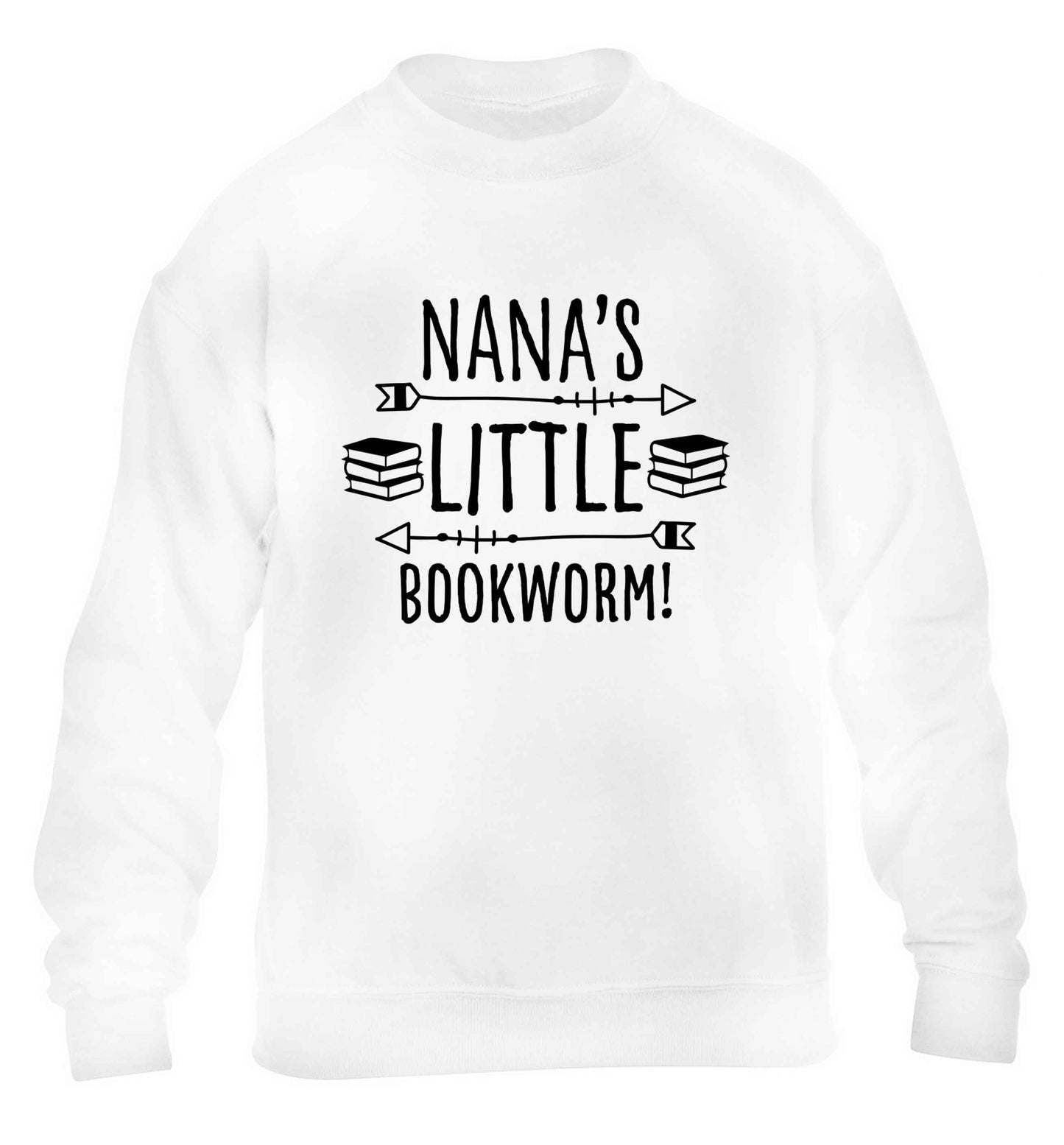 Nana's little bookworm children's white sweater 12-13 Years
