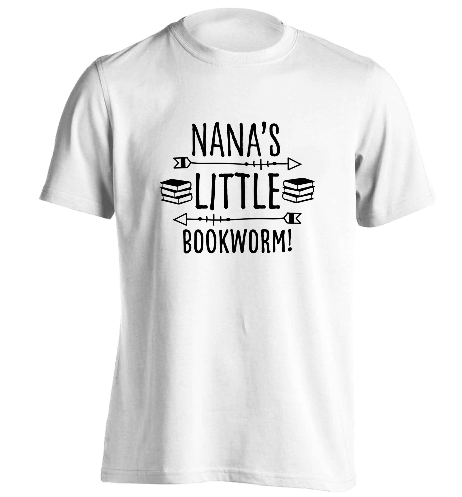 Nana's little bookworm adults unisex white Tshirt 2XL
