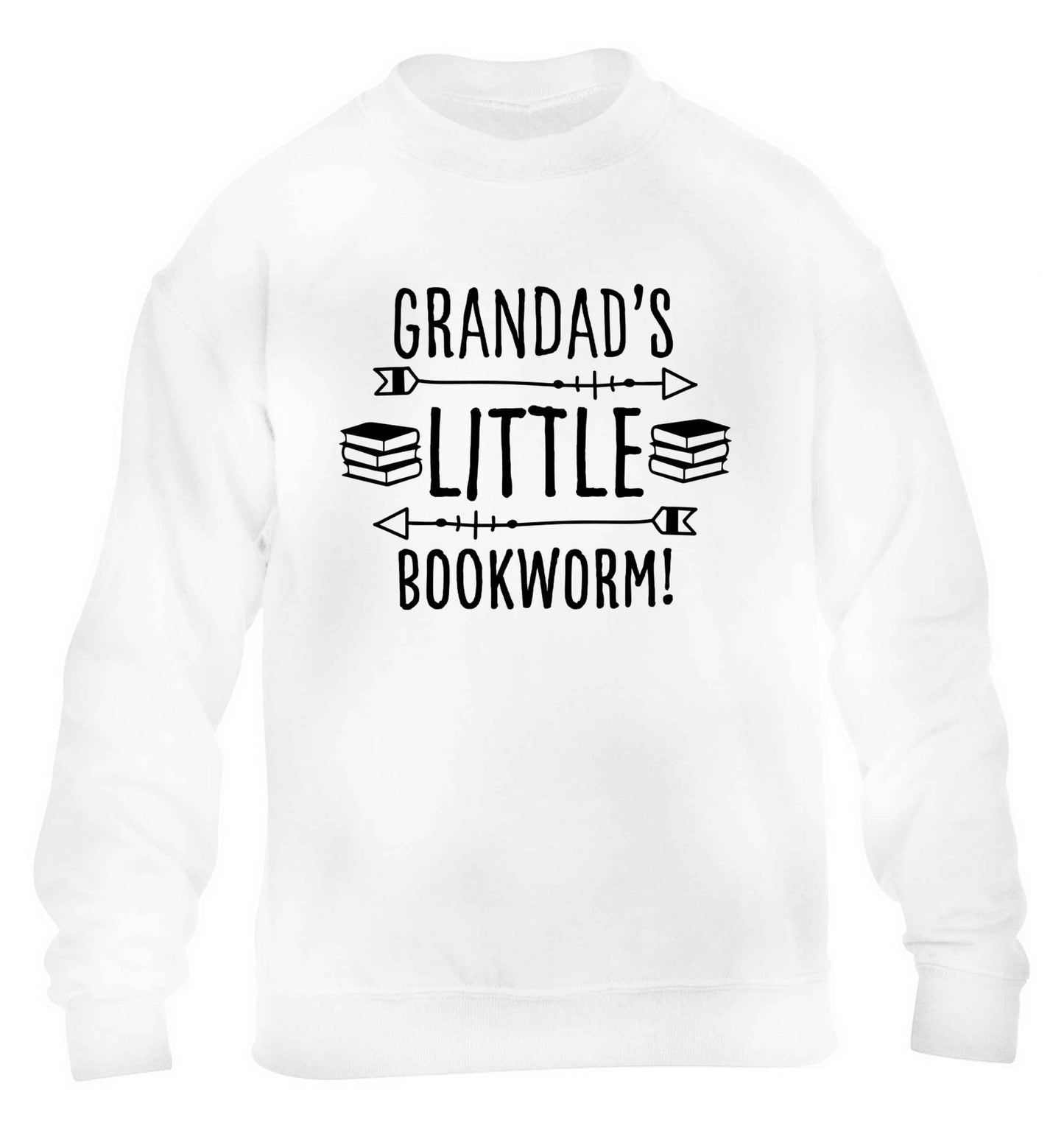 Grandad's little bookworm children's white sweater 12-13 Years