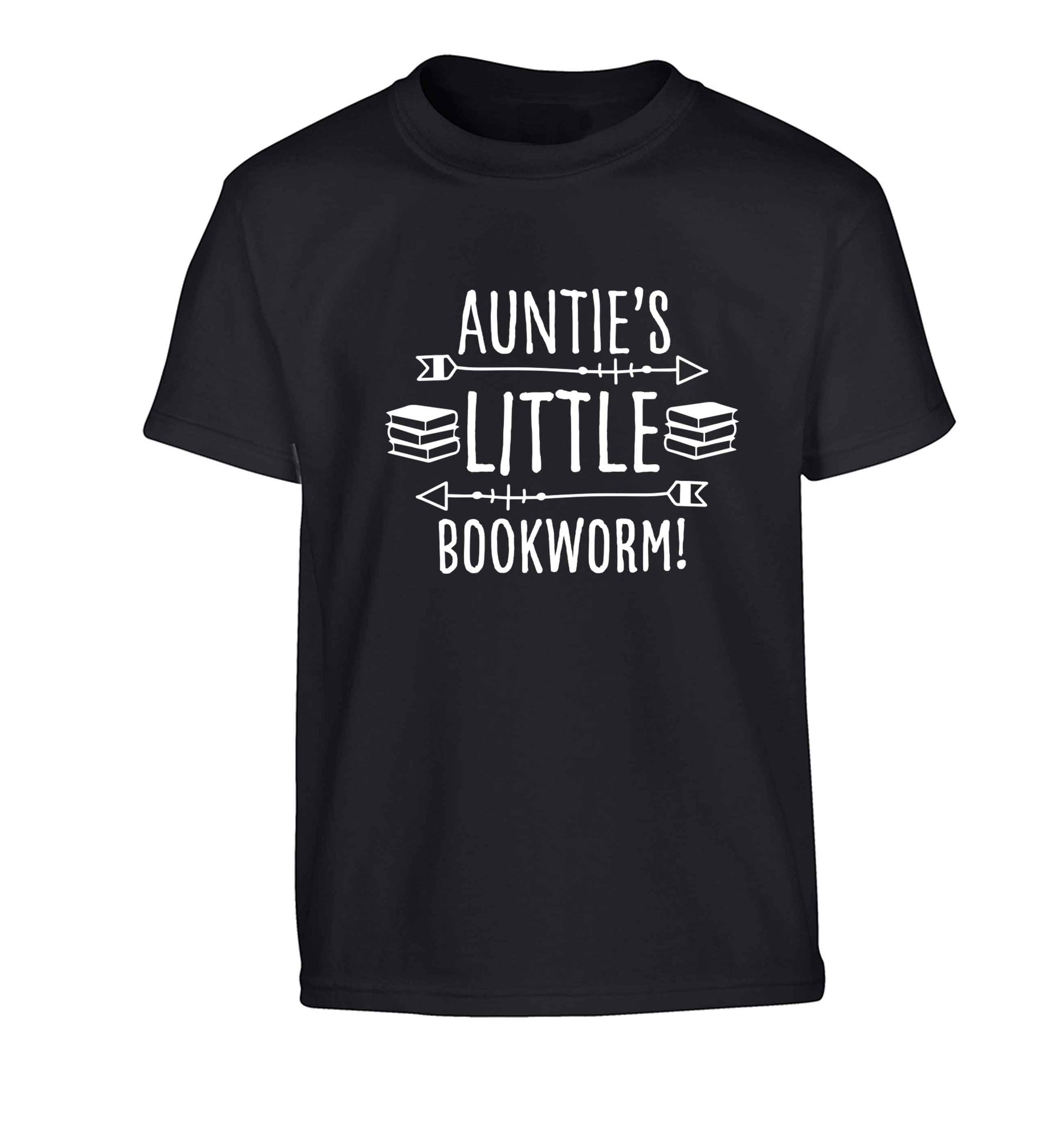 Auntie's little bookworm Children's black Tshirt 12-13 Years