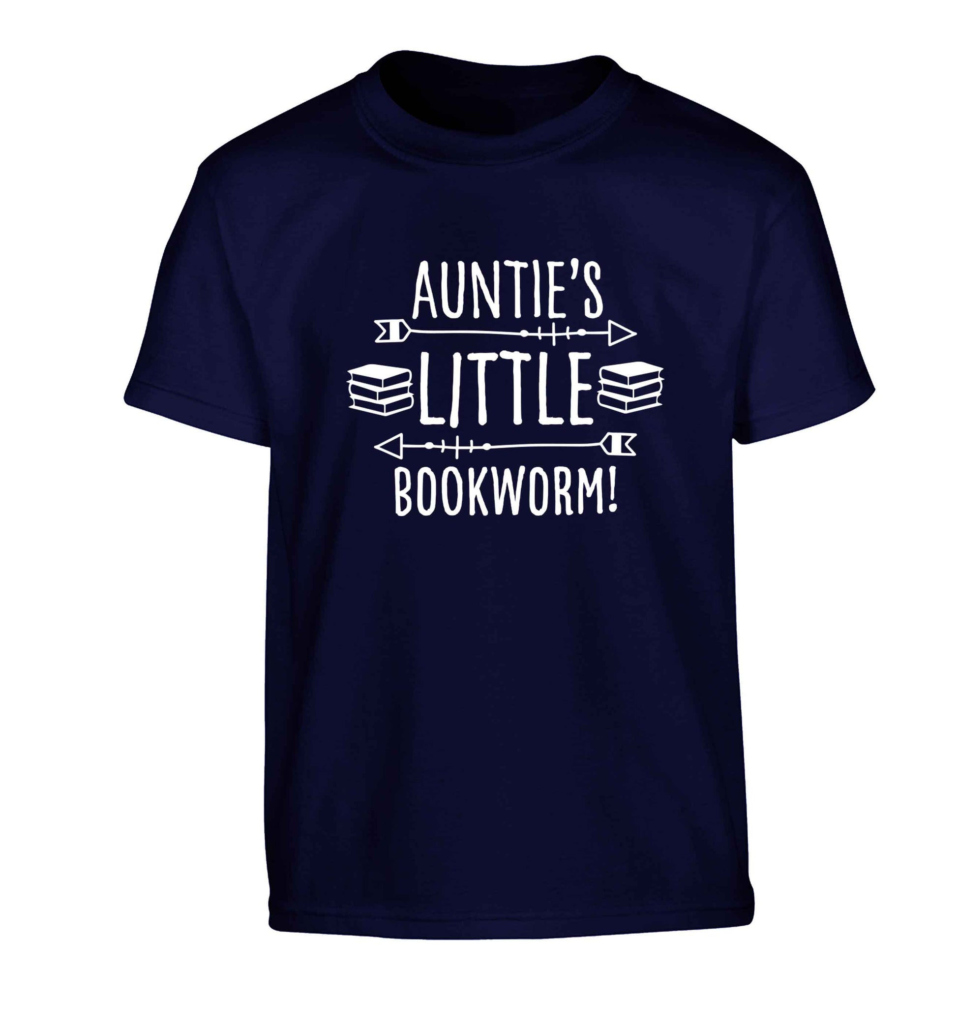 Auntie's little bookworm Children's navy Tshirt 12-13 Years