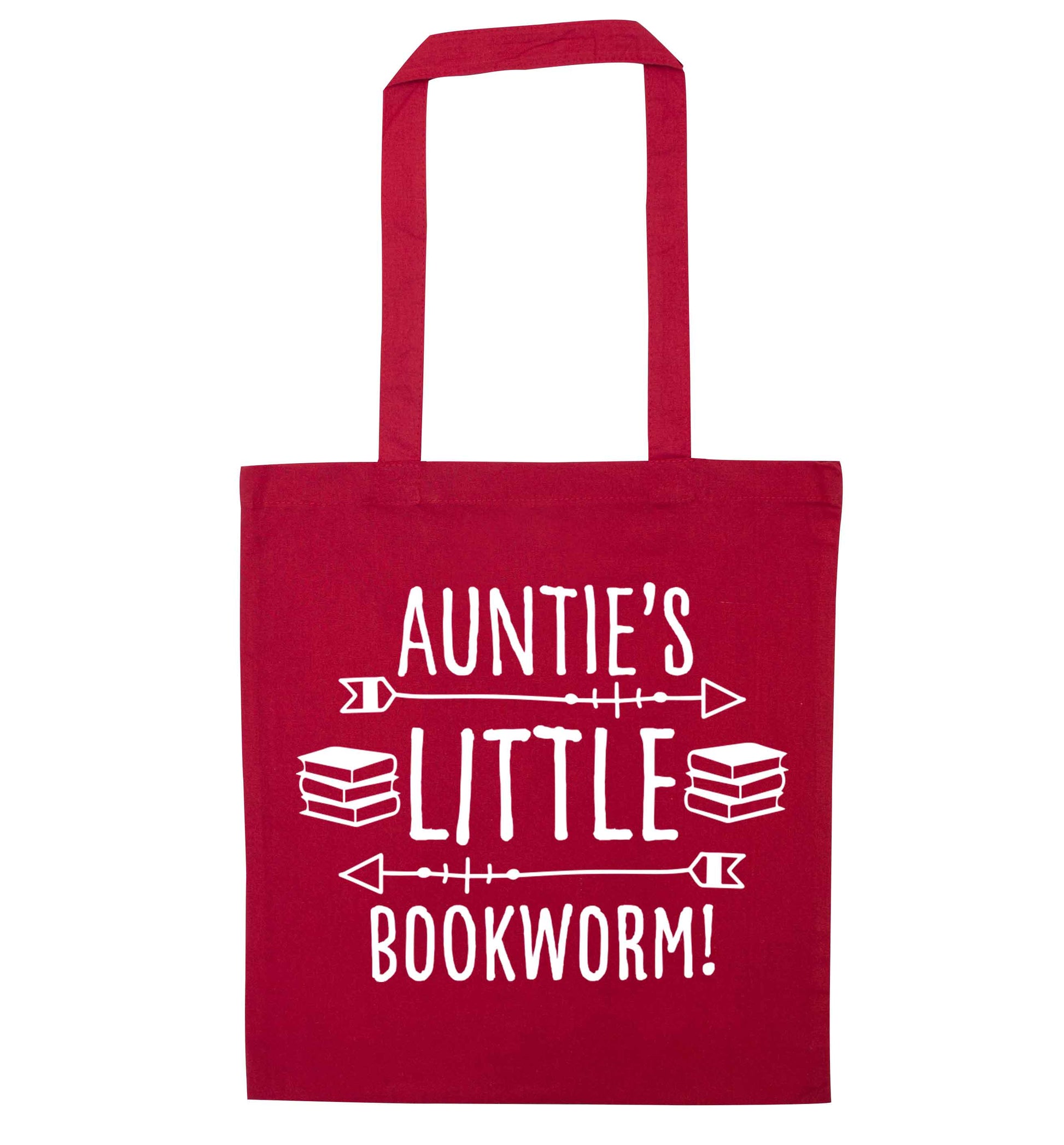 Auntie's little bookworm red tote bag