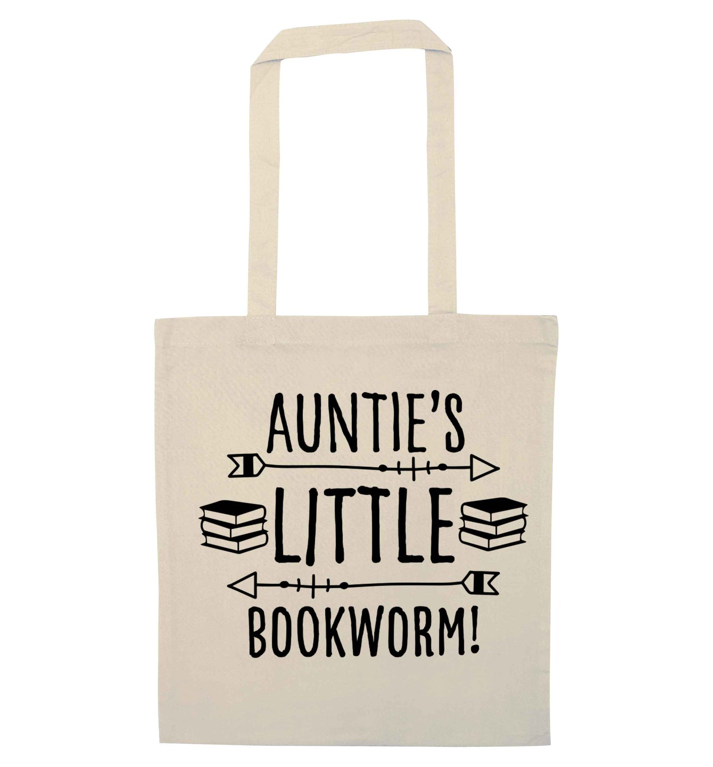 Auntie's little bookworm natural tote bag