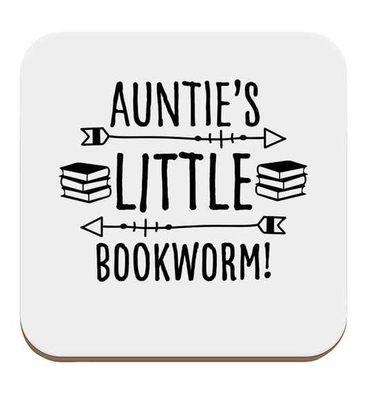 Auntie's little bookworm set of four coasters