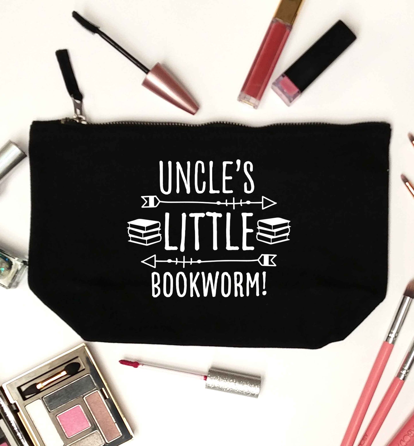 Uncle's little bookworm black makeup bag