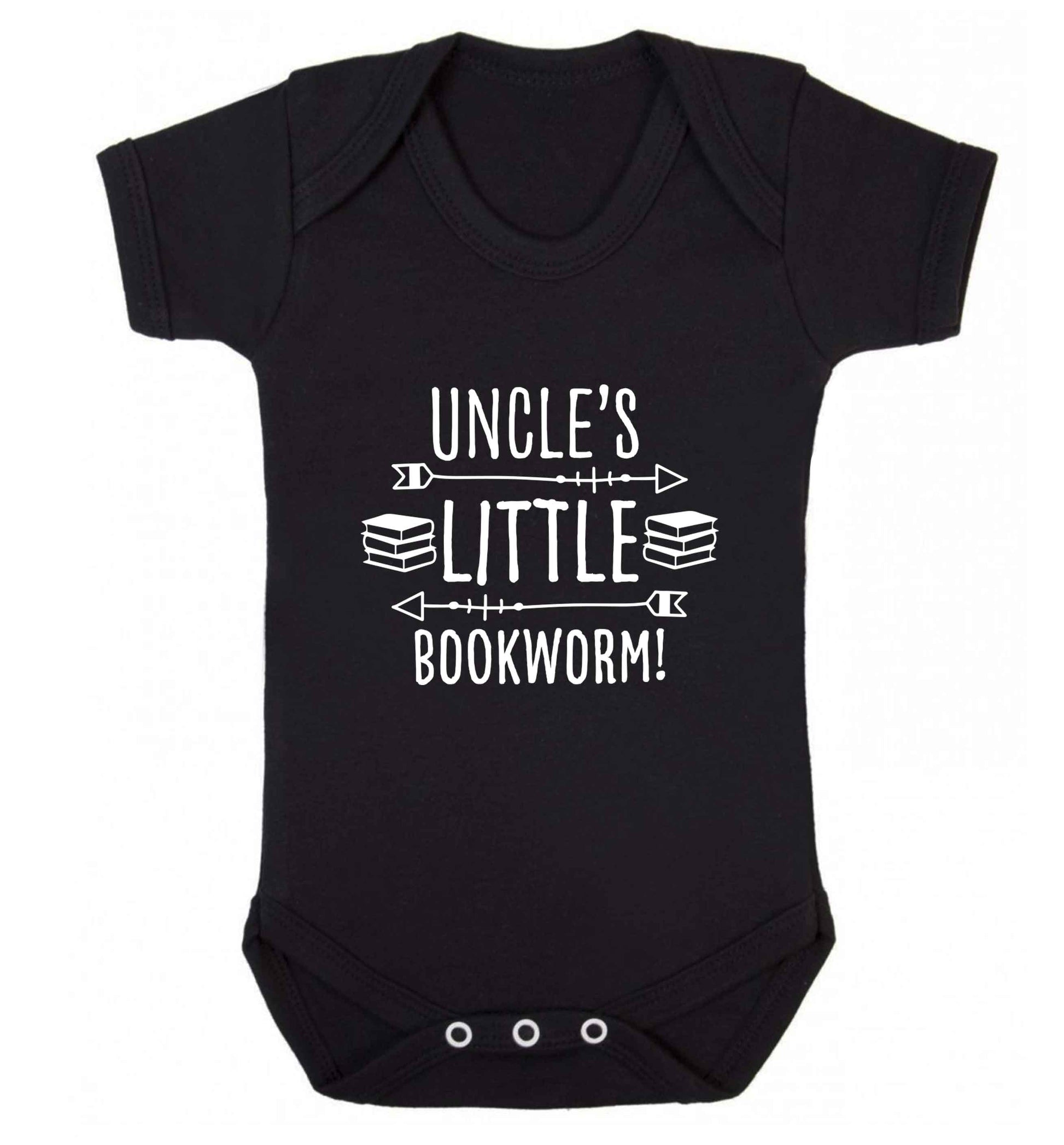 Uncle's little bookworm baby vest black 18-24 months