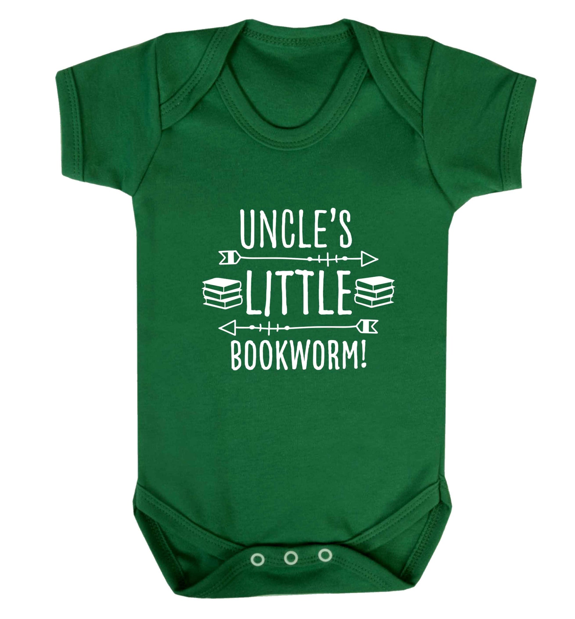 Uncle's little bookworm baby vest green 18-24 months